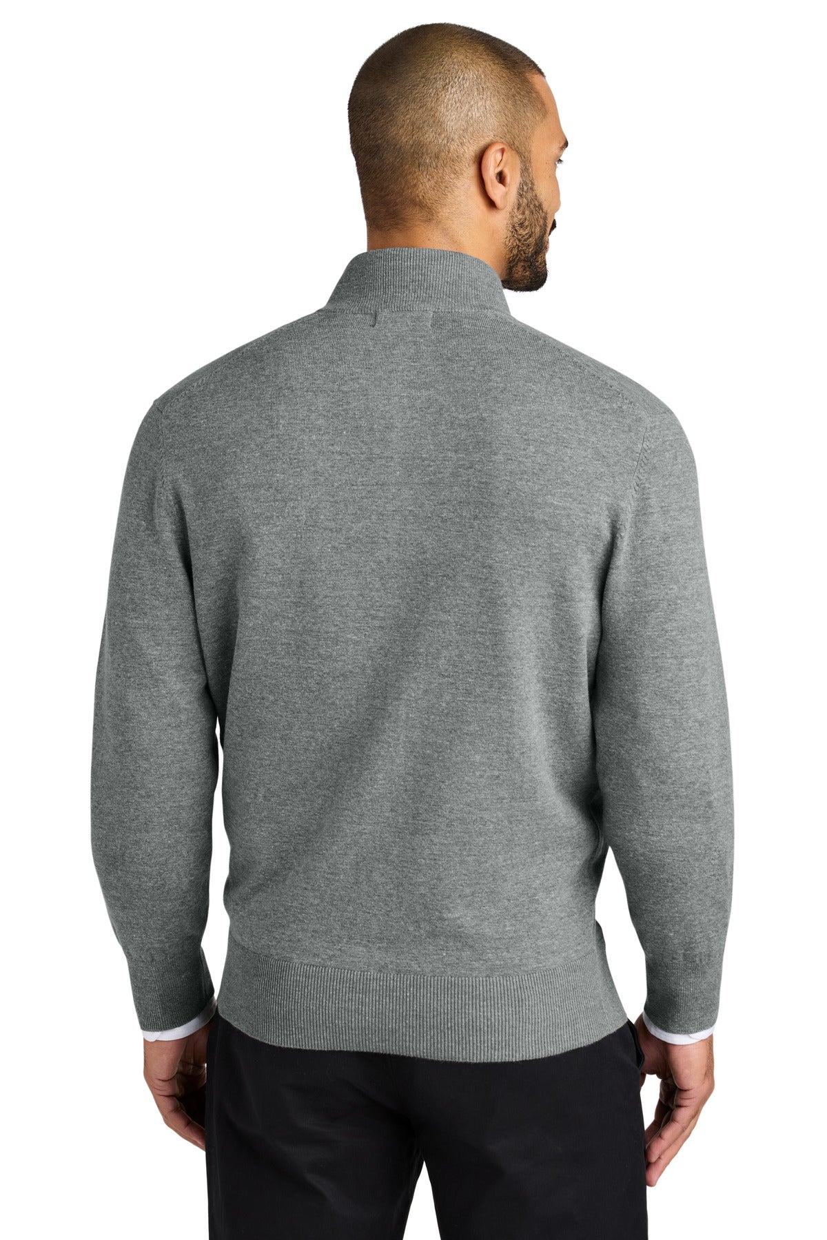 Port Authority Easy Care Full-Zip Sweater SW2901 - Medium Heather Grey - back