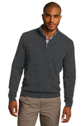 DISCONTINUED Port Authority 1/2-Zip Sweater. SW290 - Charcoal Heather - front