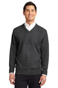 DISCONTINUED Port Authority Value V-Neck Sweater. SW300 - Charcoal Grey - front