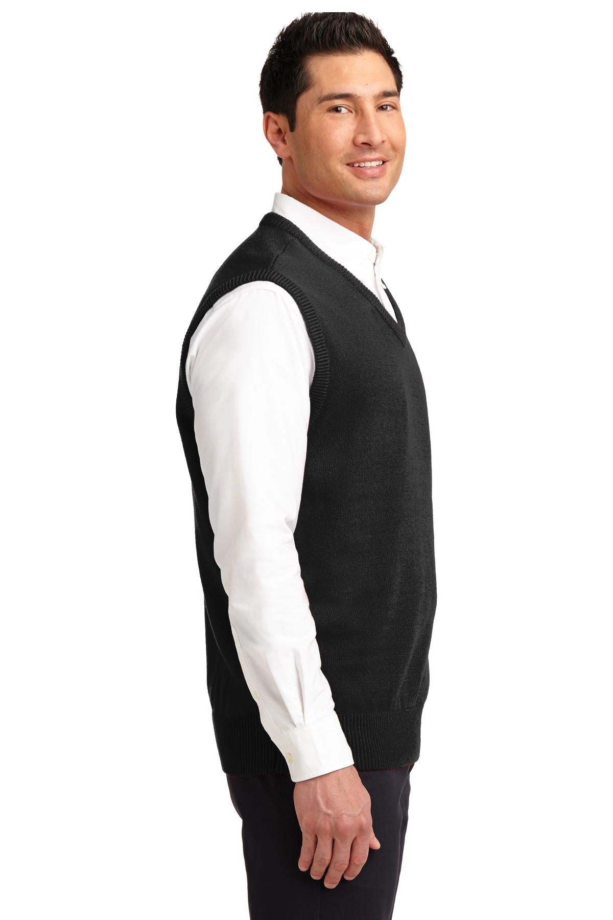 DISCONTINUED Port Authority Value V-Neck Sweater Vest. SW301 - Black - side