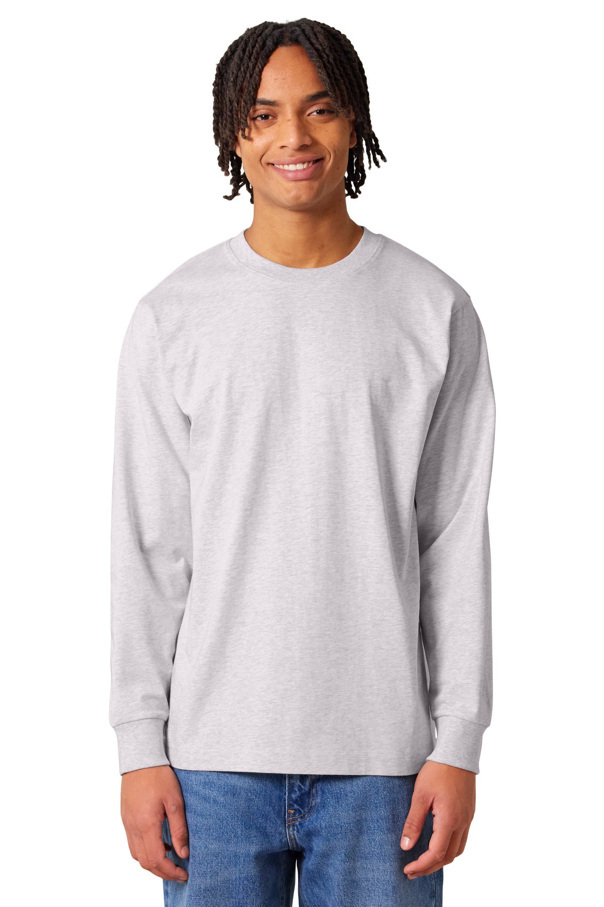 Stanley/Stella Unisex Freestyler Heavyweight Long Sleeve Tee SXU023 - Cool Heather Grey - front