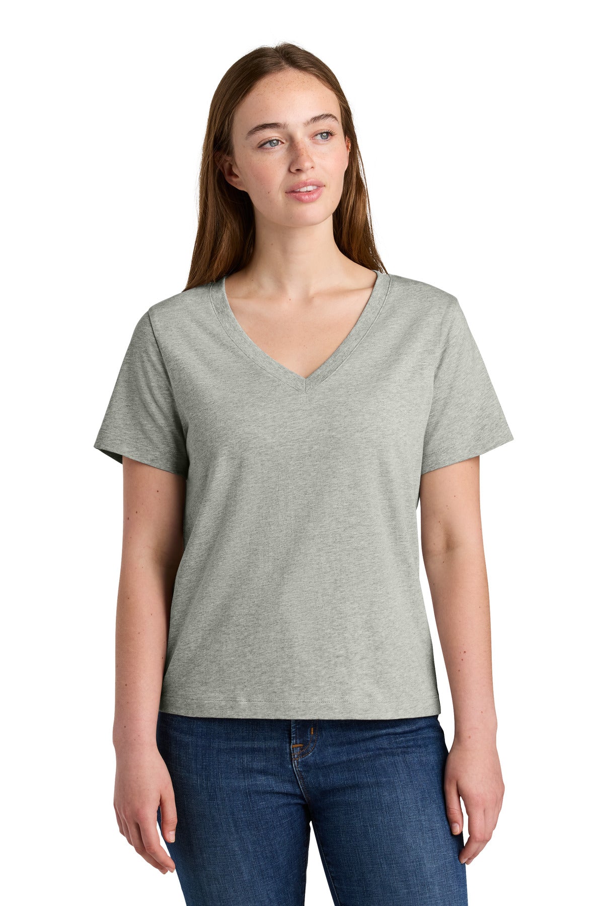 Stanley/Stella Women's Stella Isla V-Neck Tee SXW032 - Heather Grey - front