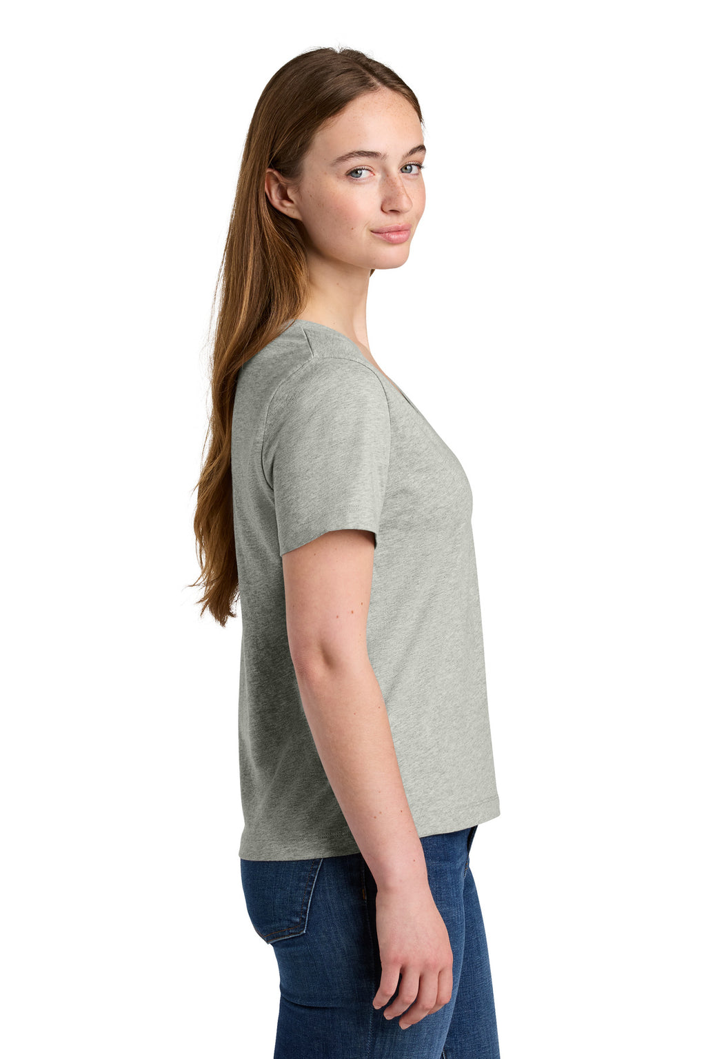 Stanley/Stella Women's Stella Isla V-Neck Tee SXW032 - Heather Grey - side