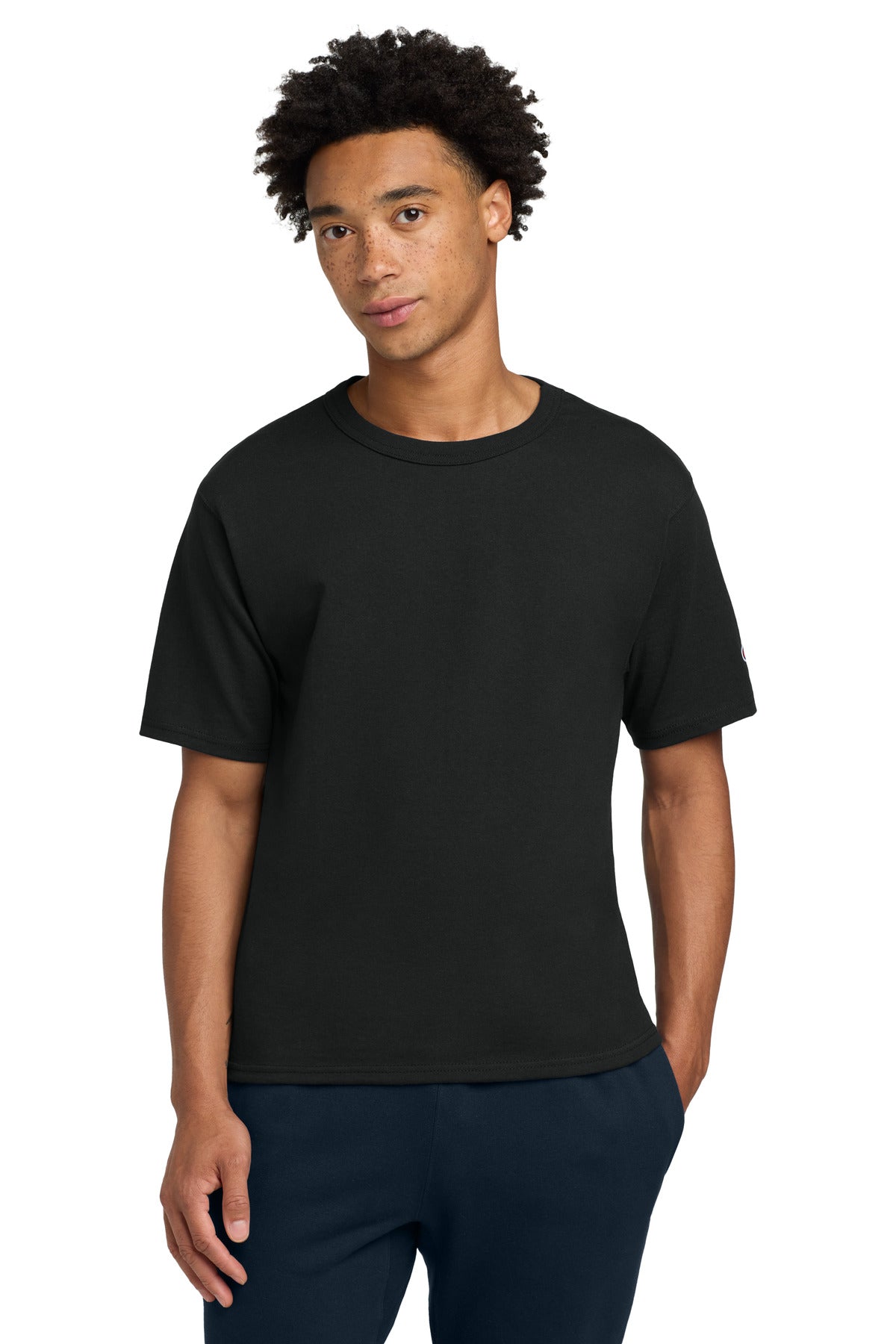Champion Heritage 7-Oz. Jersey Tee T105 - Black - front