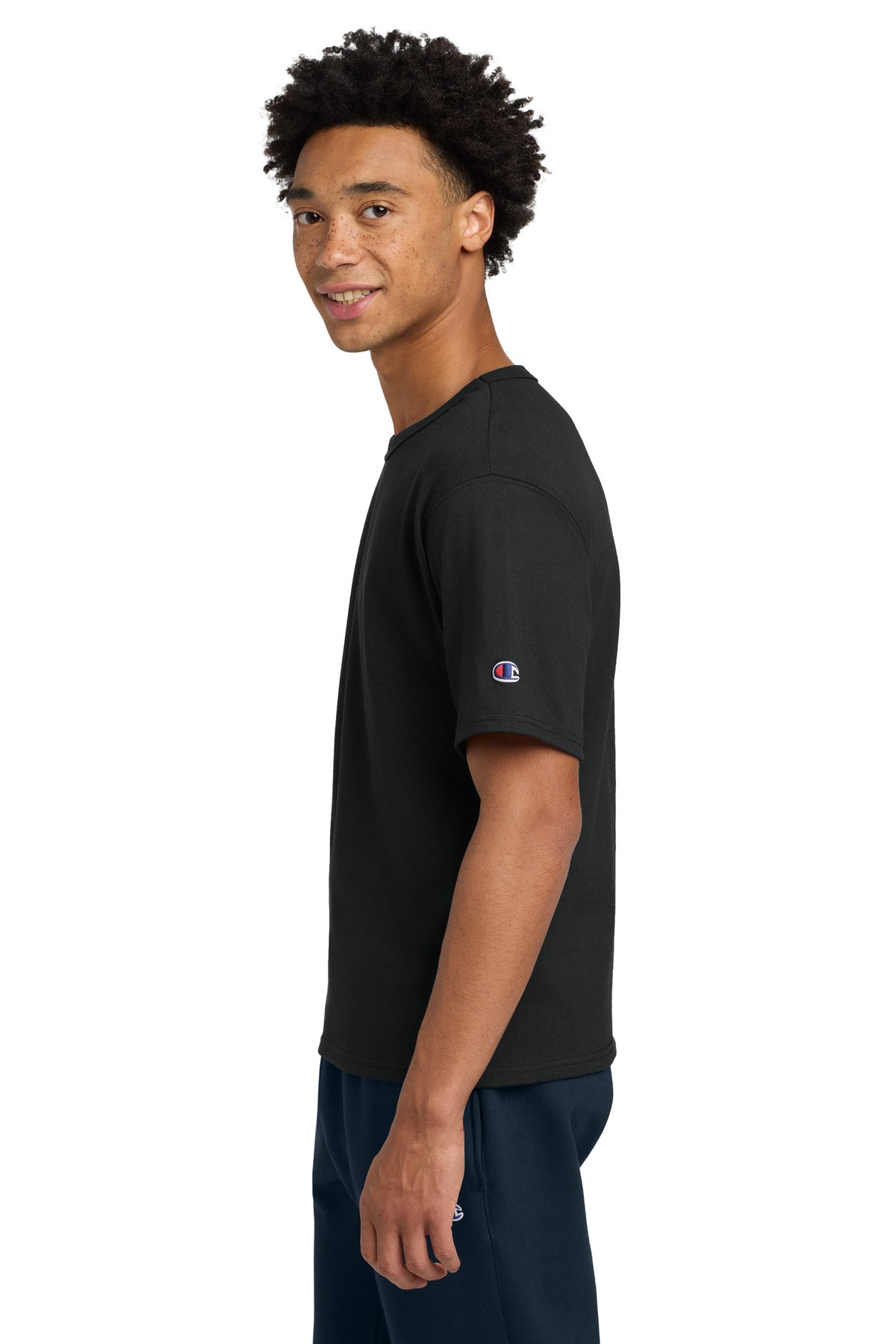 Champion Heritage 7-Oz. Jersey Tee T105 - Black - side