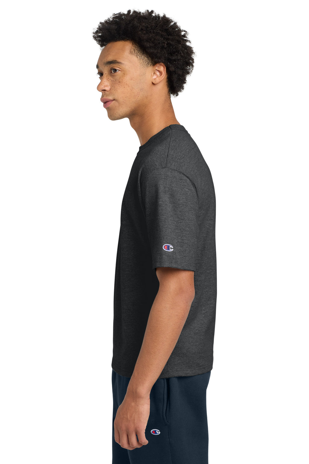 Champion Heritage 7-Oz. Jersey Tee T105 - Charcoal Heather - side