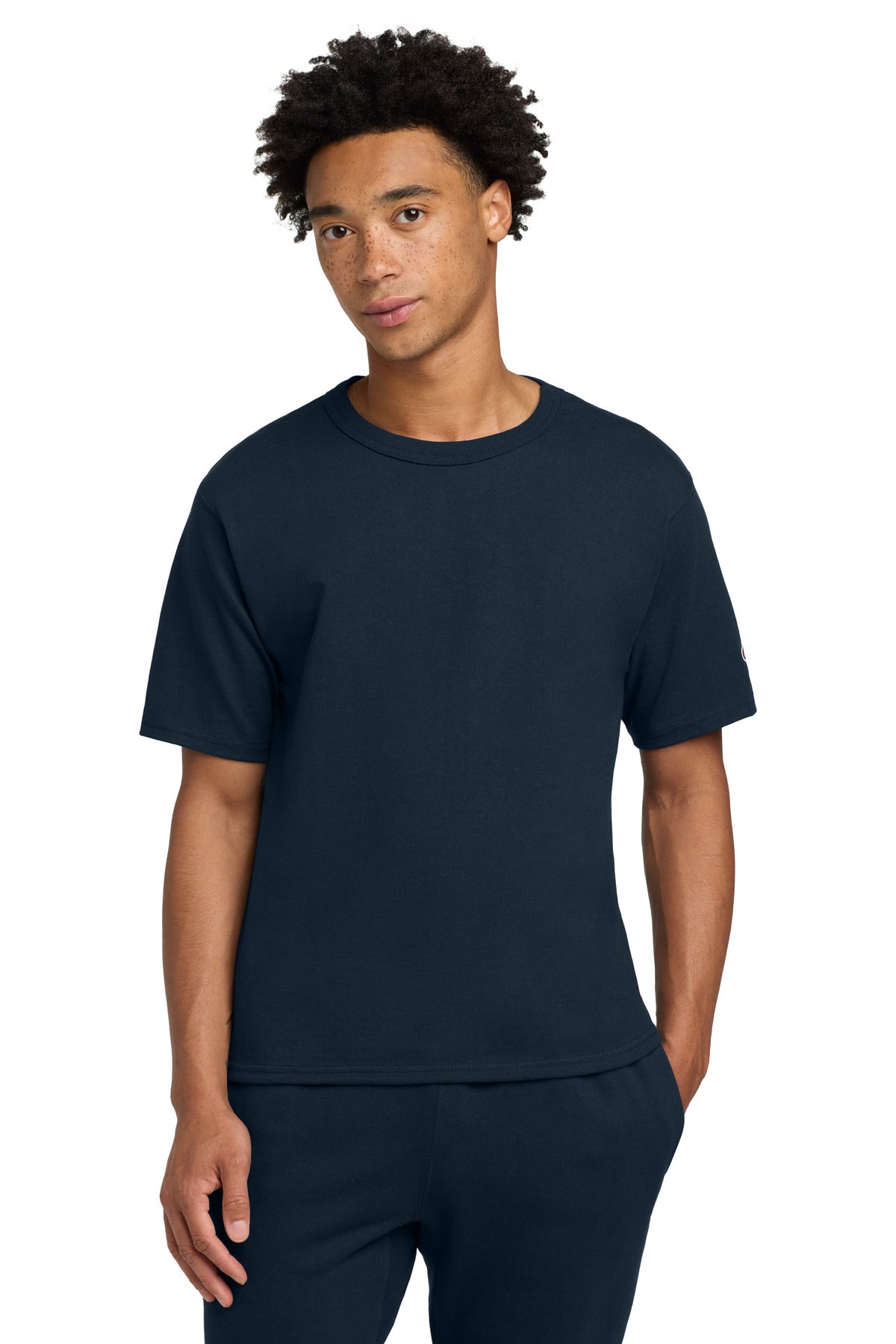 Champion Heritage 7-Oz. Jersey Tee T105 - Navy - front