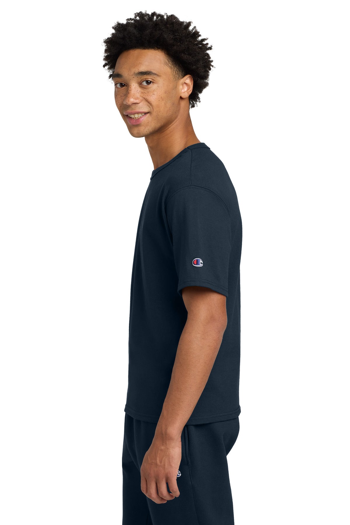 Champion Heritage 7-Oz. Jersey Tee T105 - Navy - side