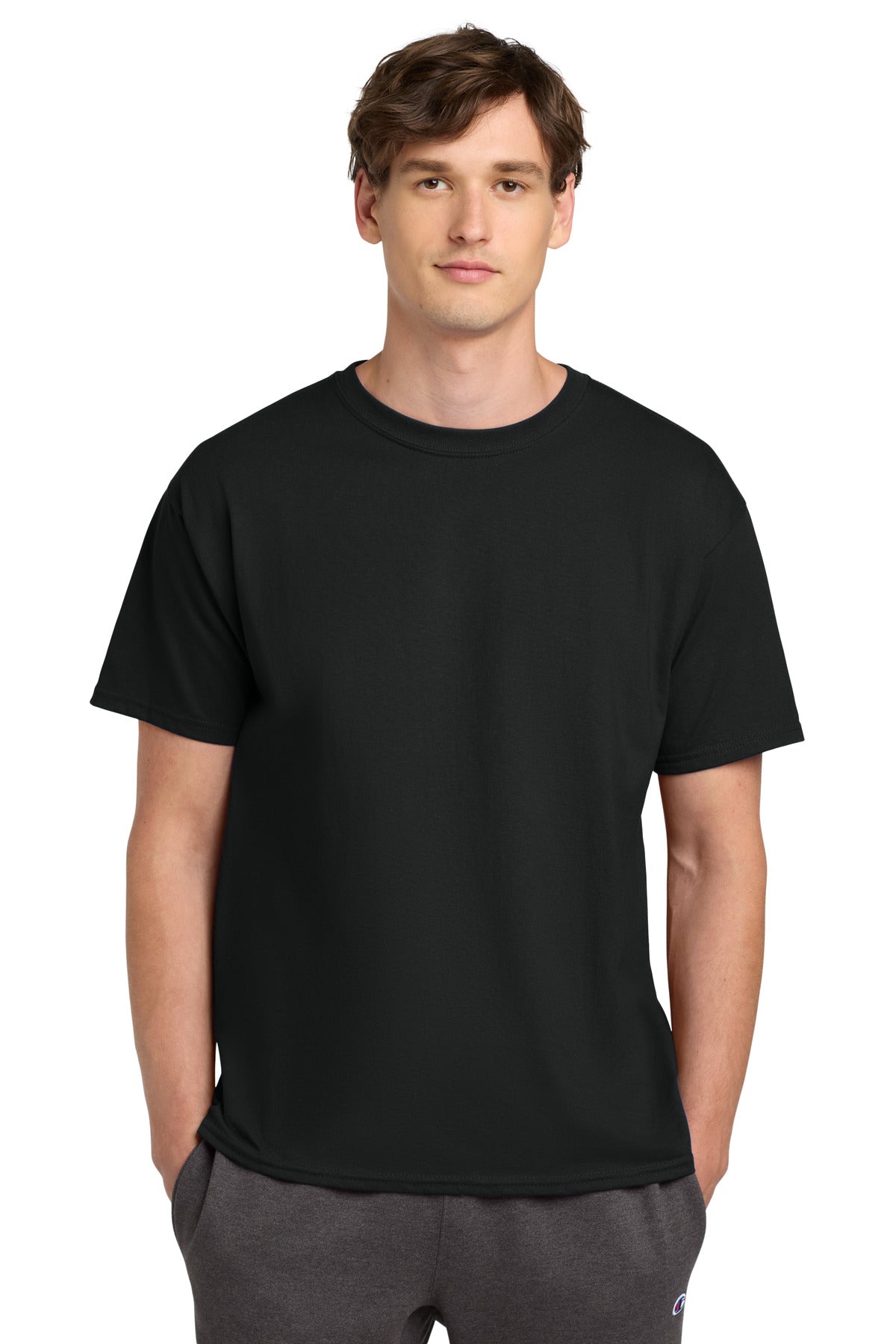 Champion Heritage 6-Oz. Jersey Tee T425 - Black - front