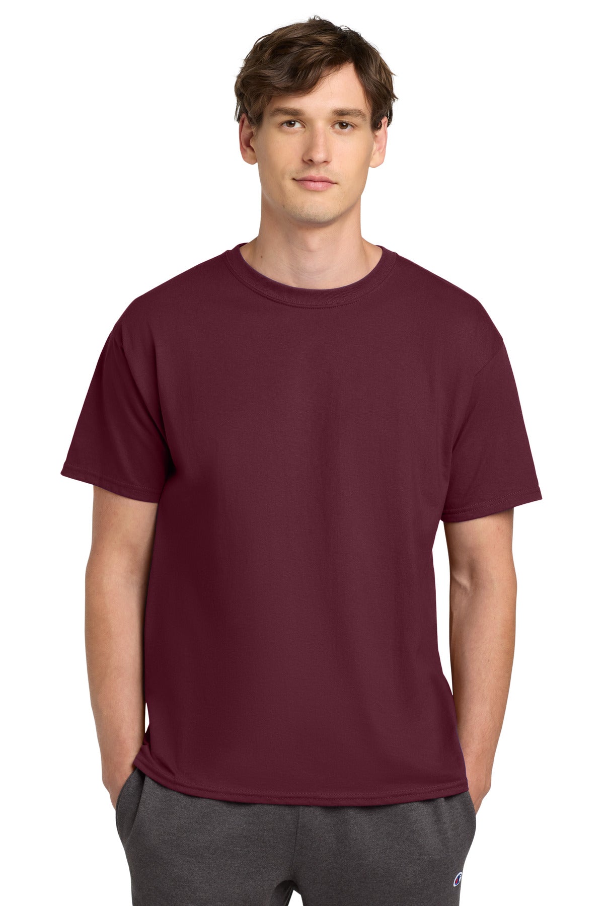 Champion Heritage 6-Oz. Jersey Tee T425 - Cardinal - front
