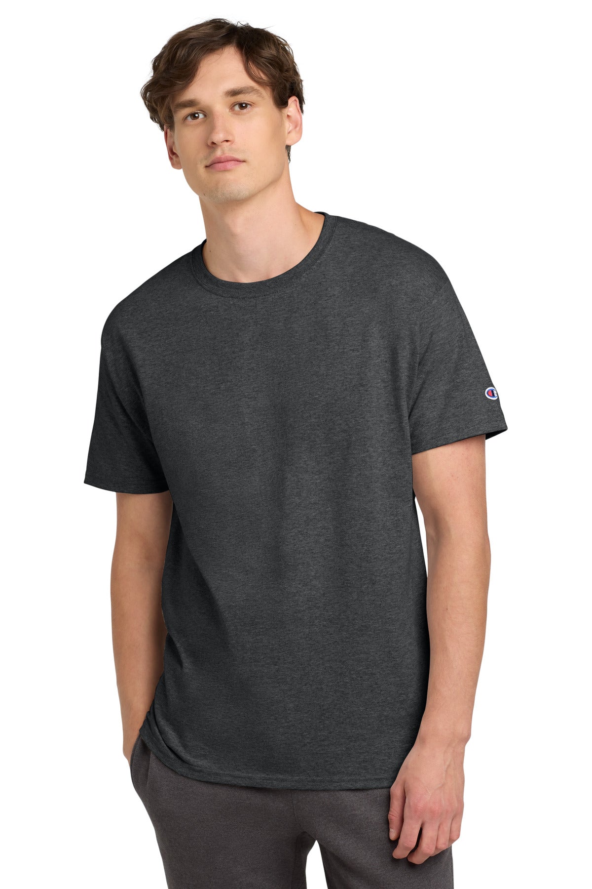 Champion Heritage 6-Oz. Jersey Tee T425 - Charcoal Heather - front