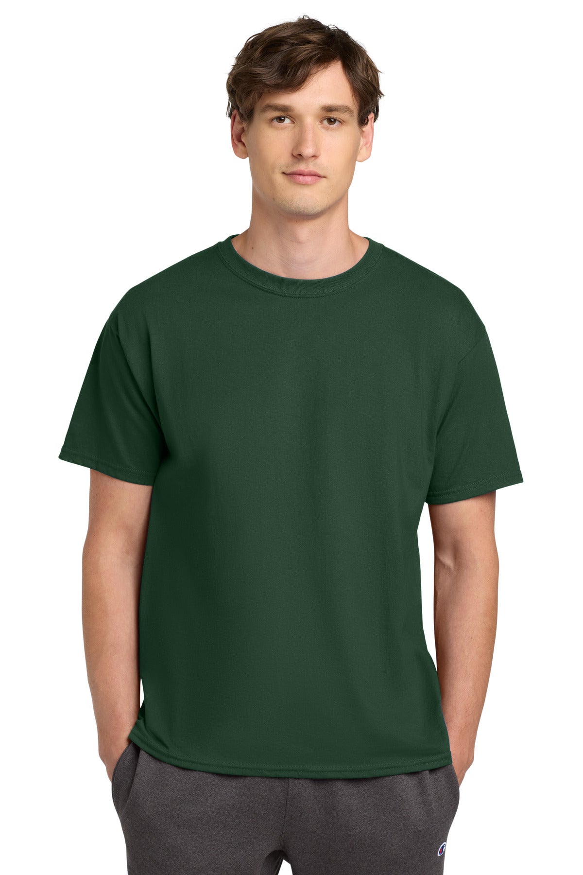 Champion Heritage 6-Oz. Jersey Tee T425 - Dark Green - front
