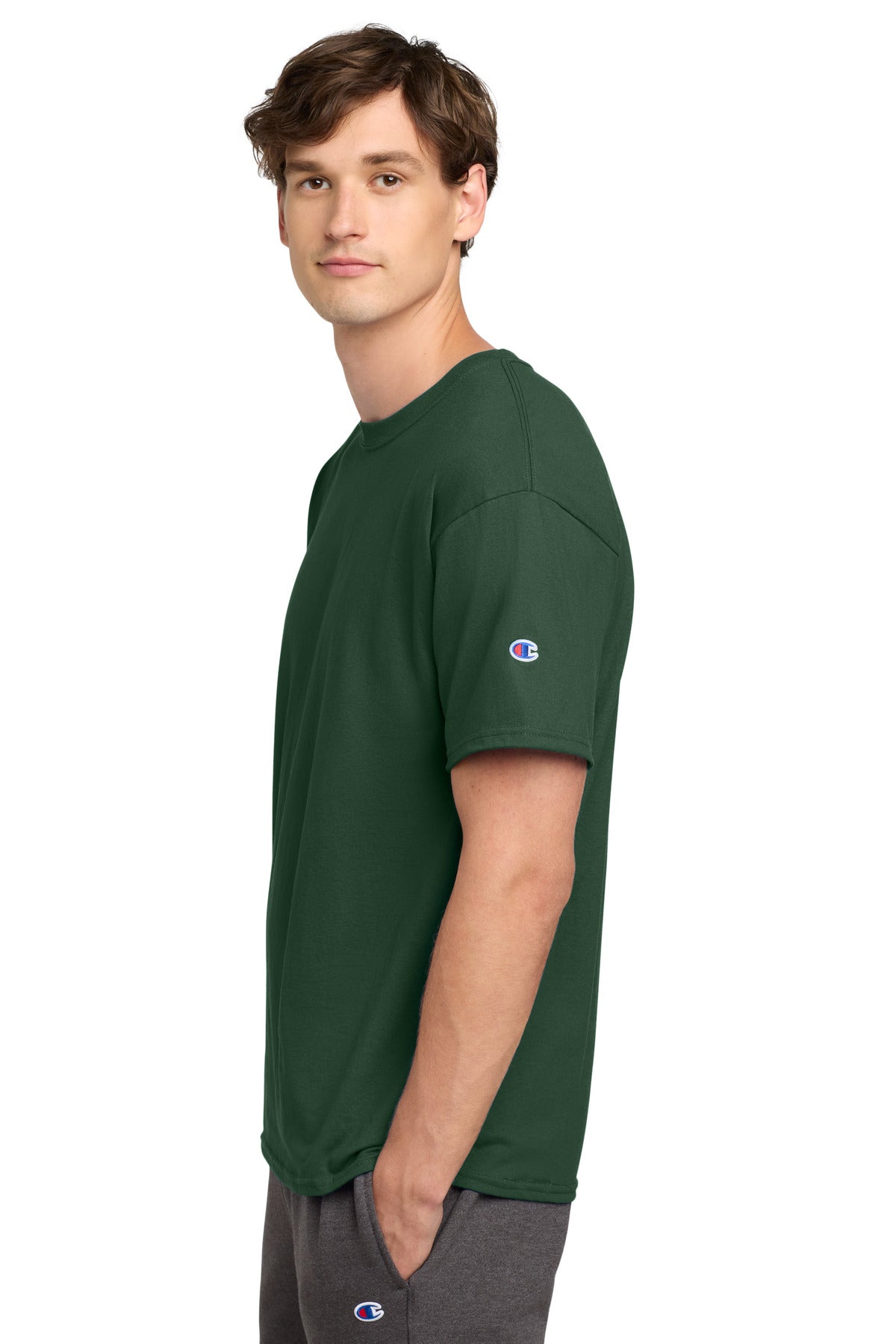 Champion Heritage 6-Oz. Jersey Tee T425 - Dark Green - side