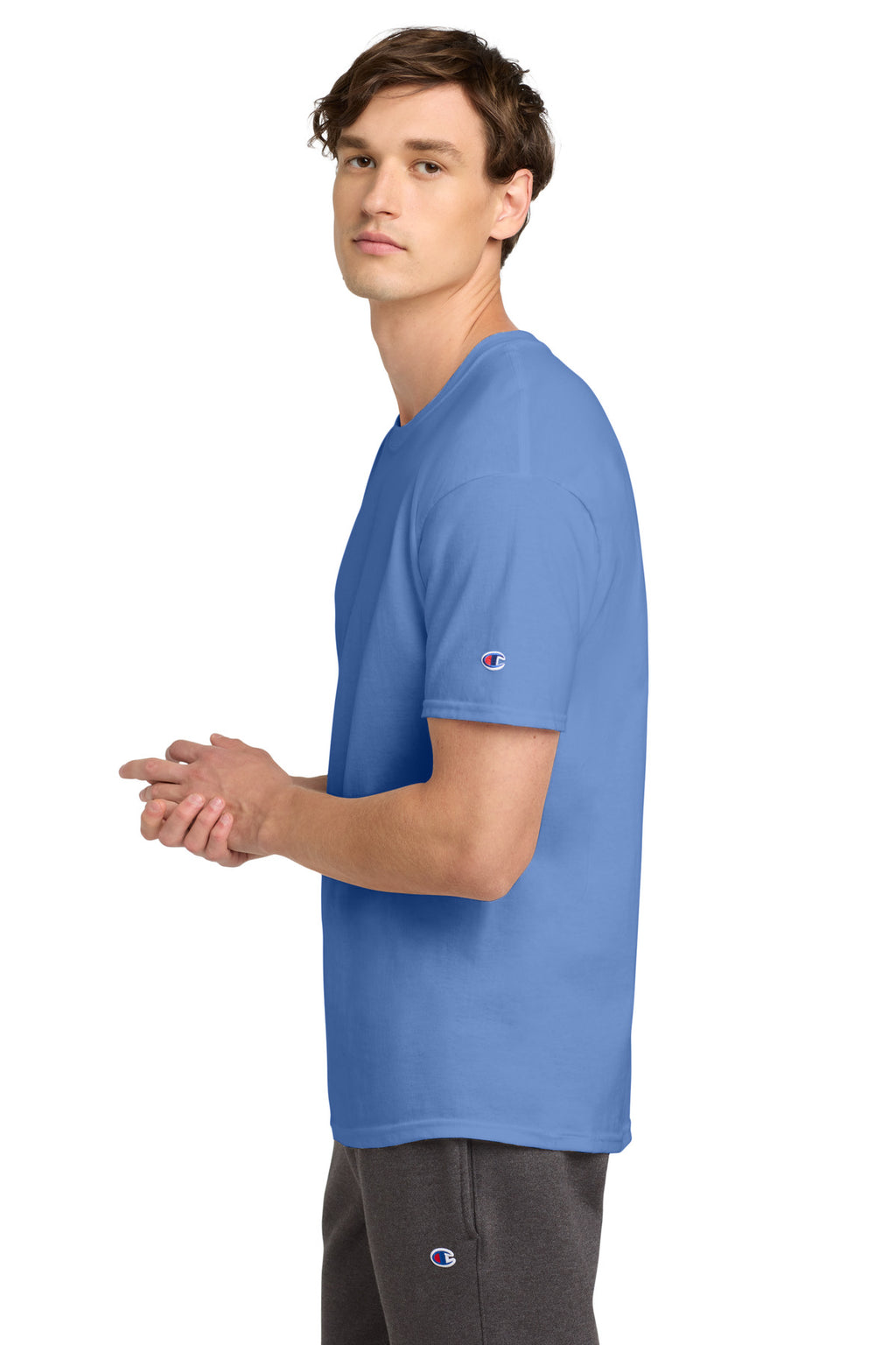 Champion Heritage 6-Oz. Jersey Tee T425 - Light Blue - side