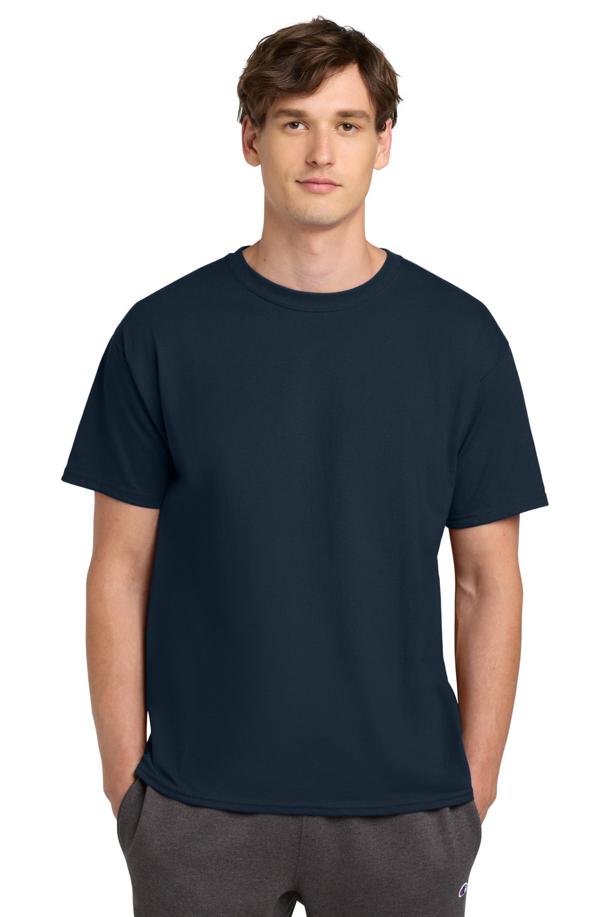 Champion Heritage 6-Oz. Jersey Tee T425 - Navy - front
