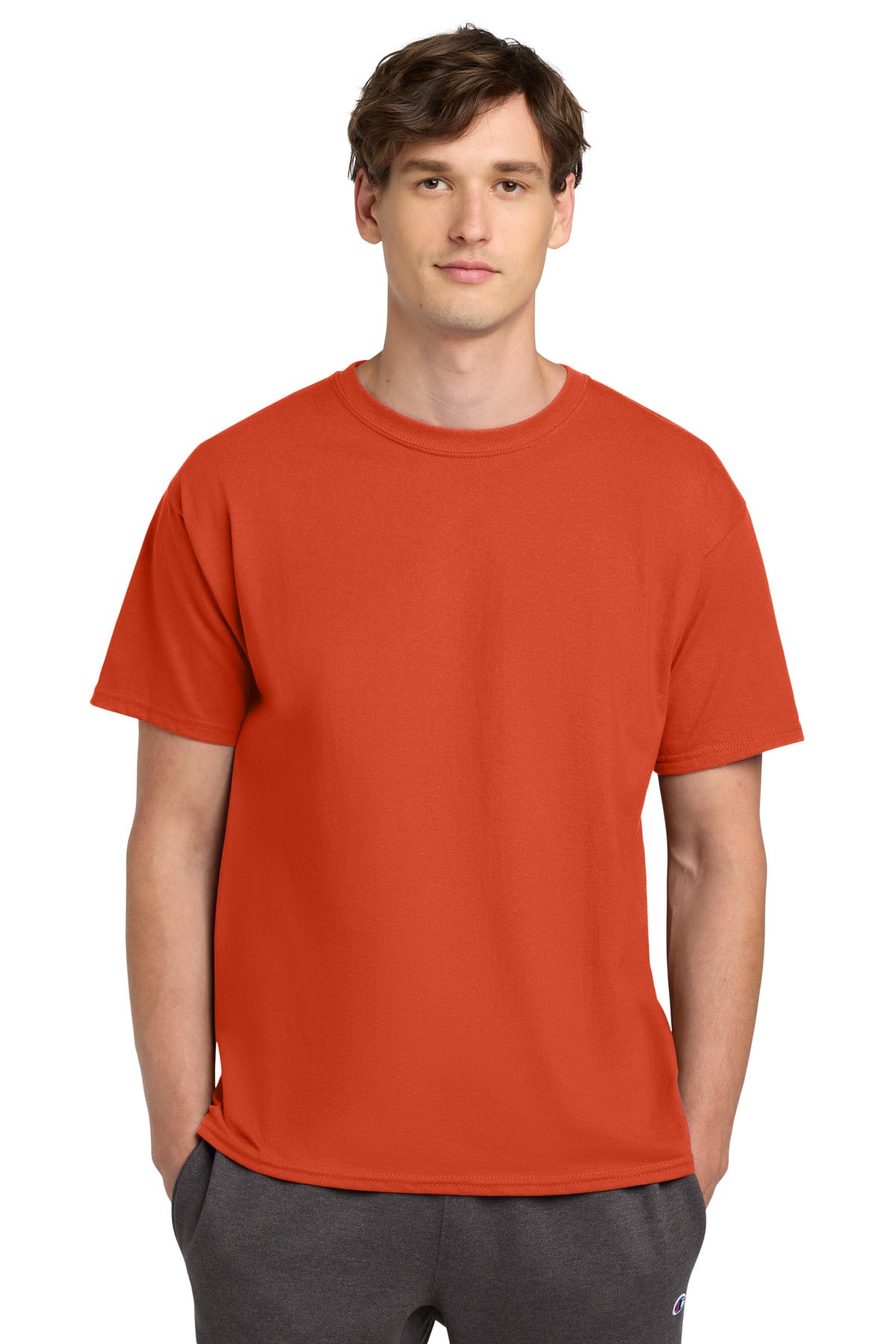 Champion Heritage 6-Oz. Jersey Tee T425 - Orange - front