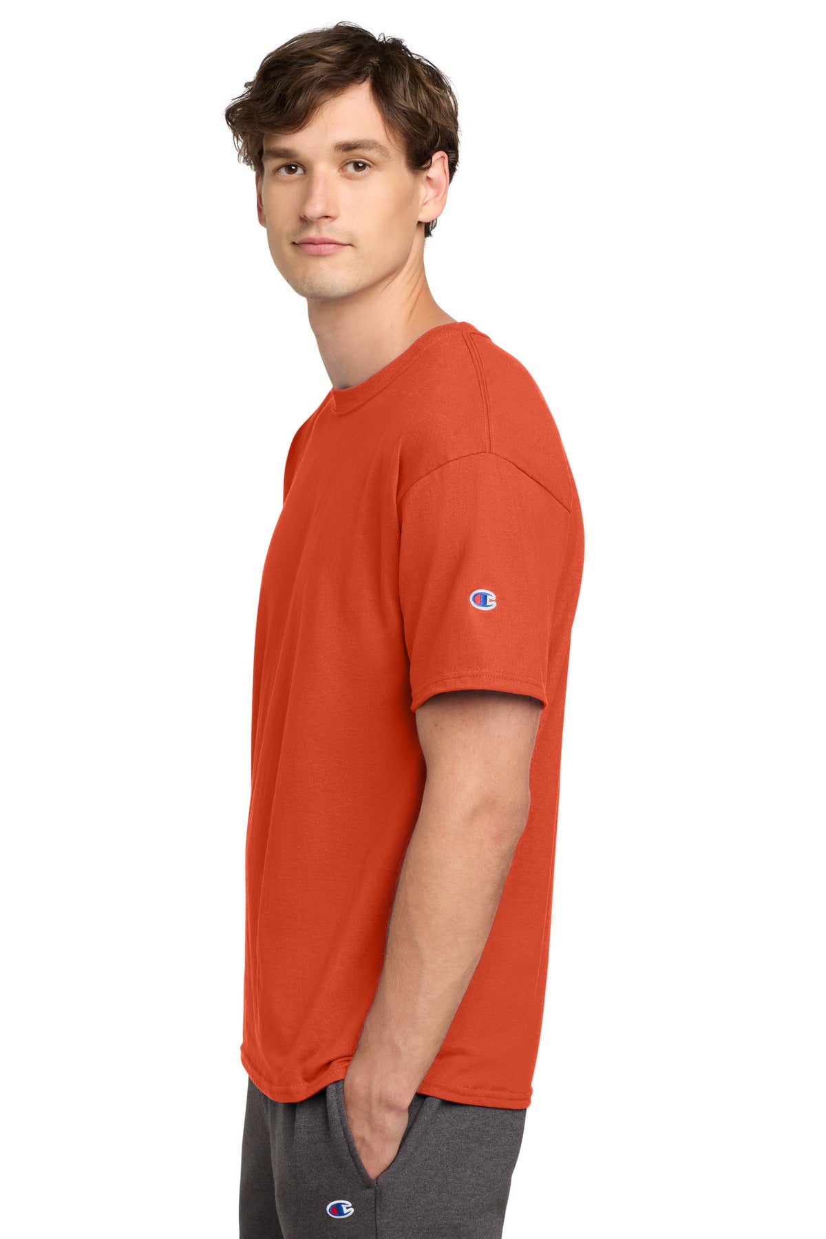 Champion Heritage 6-Oz. Jersey Tee T425 - Orange - side