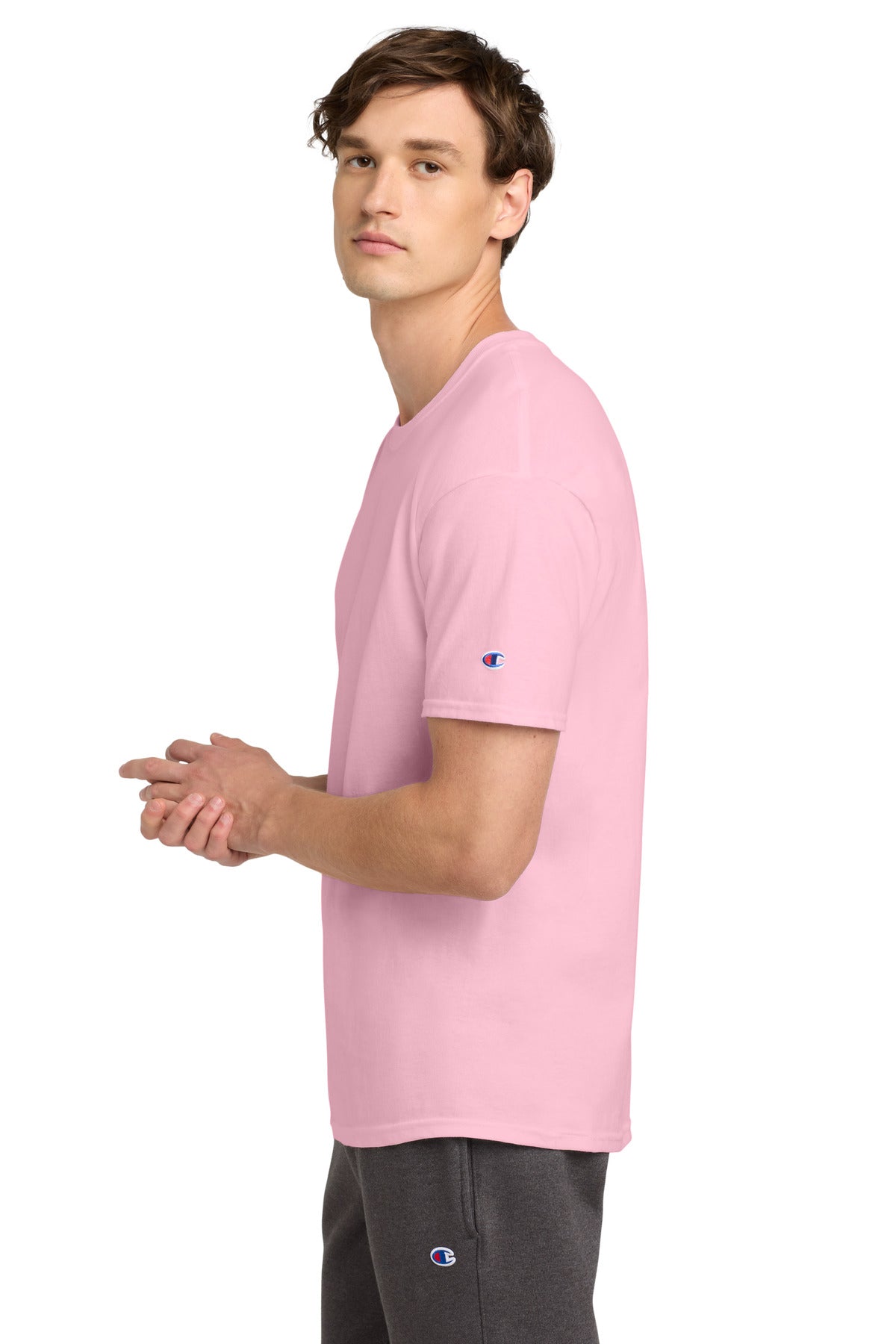 Champion Heritage 6-Oz. Jersey Tee T425 - Pink Candy - side
