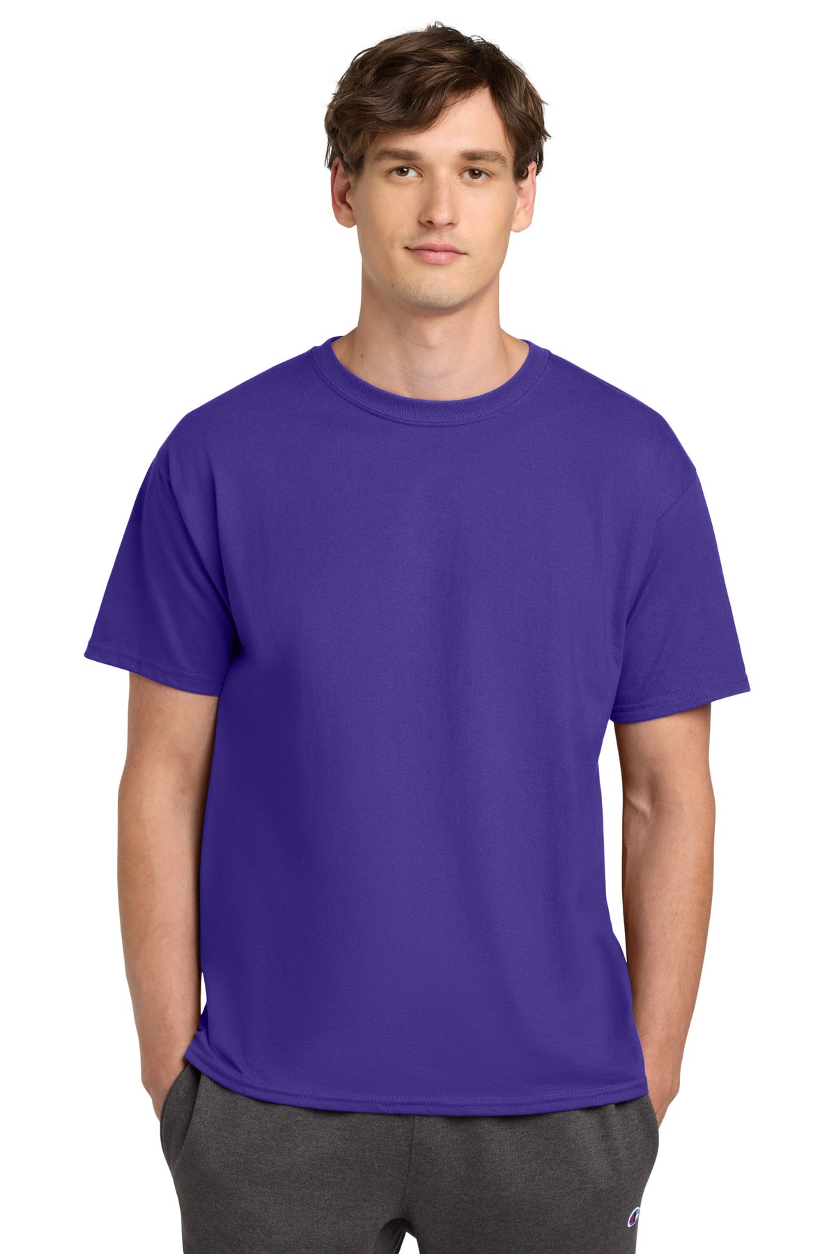 Champion Heritage 6-Oz. Jersey Tee T425 - Purple - front