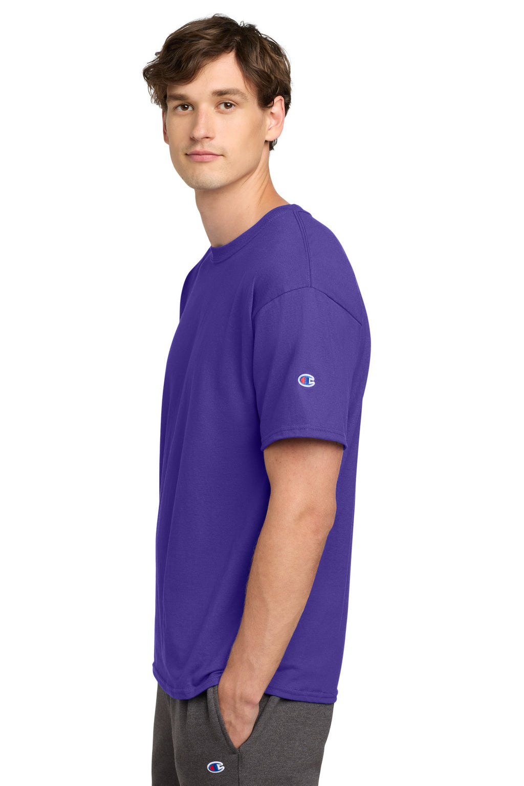 Champion Heritage 6-Oz. Jersey Tee T425 - Purple - side
