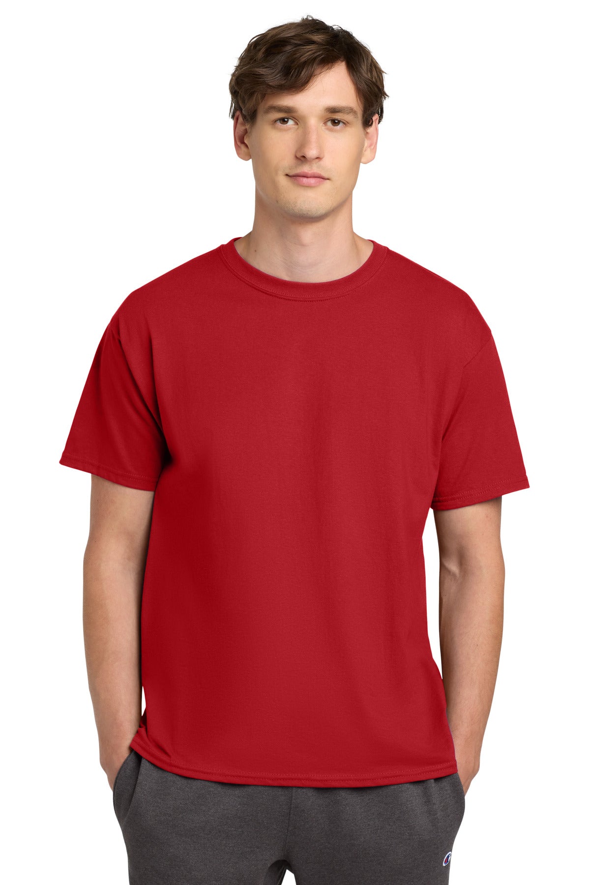Champion Heritage 6-Oz. Jersey Tee T425 - Red - front