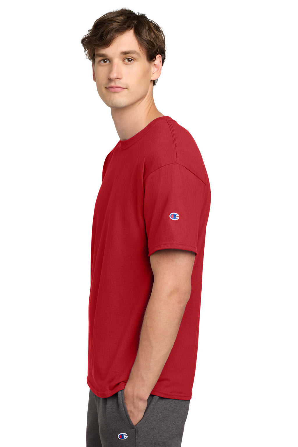Champion Heritage 6-Oz. Jersey Tee T425 - Red - side