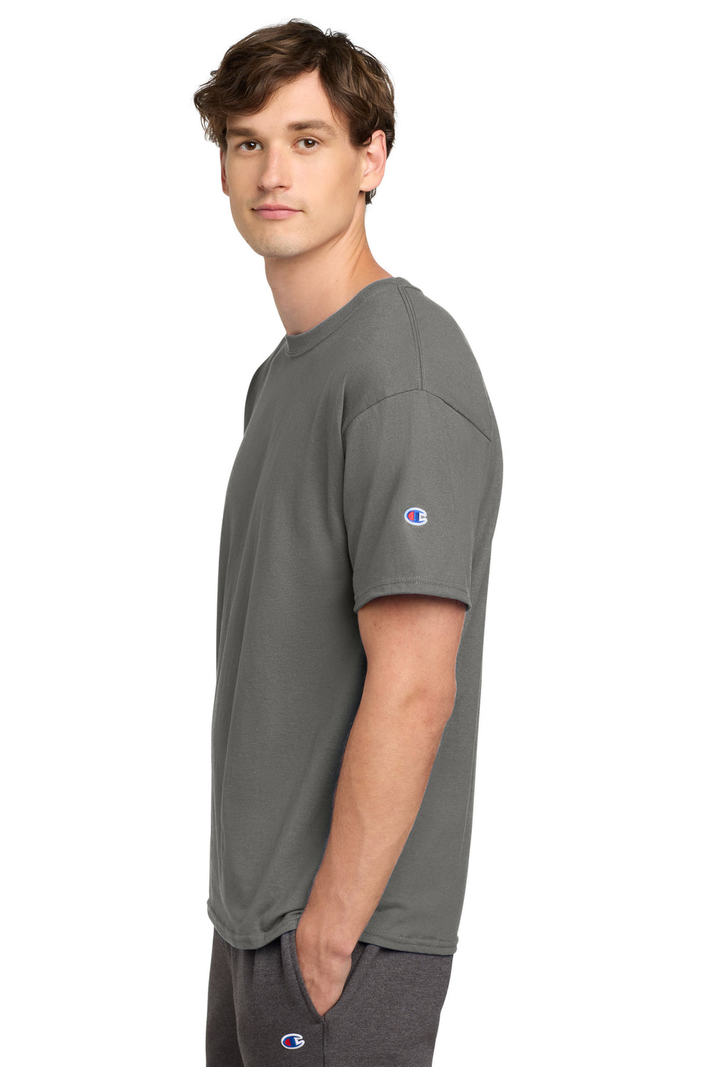Champion Heritage 6-Oz. Jersey Tee T425 - Stone Gray - side