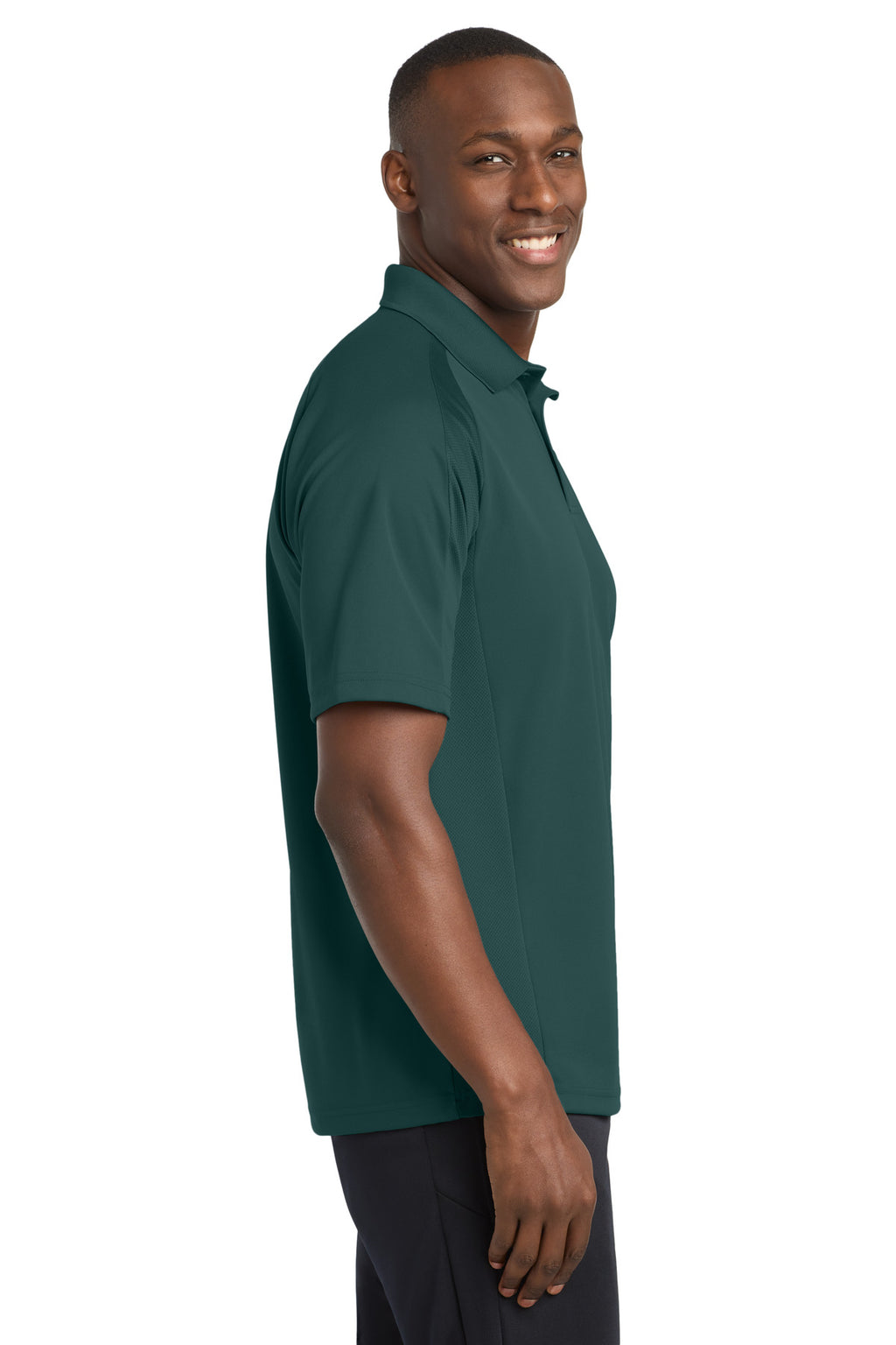 Sport-Tek Dri-Mesh Pro Polo. T474 - Dark Green - side