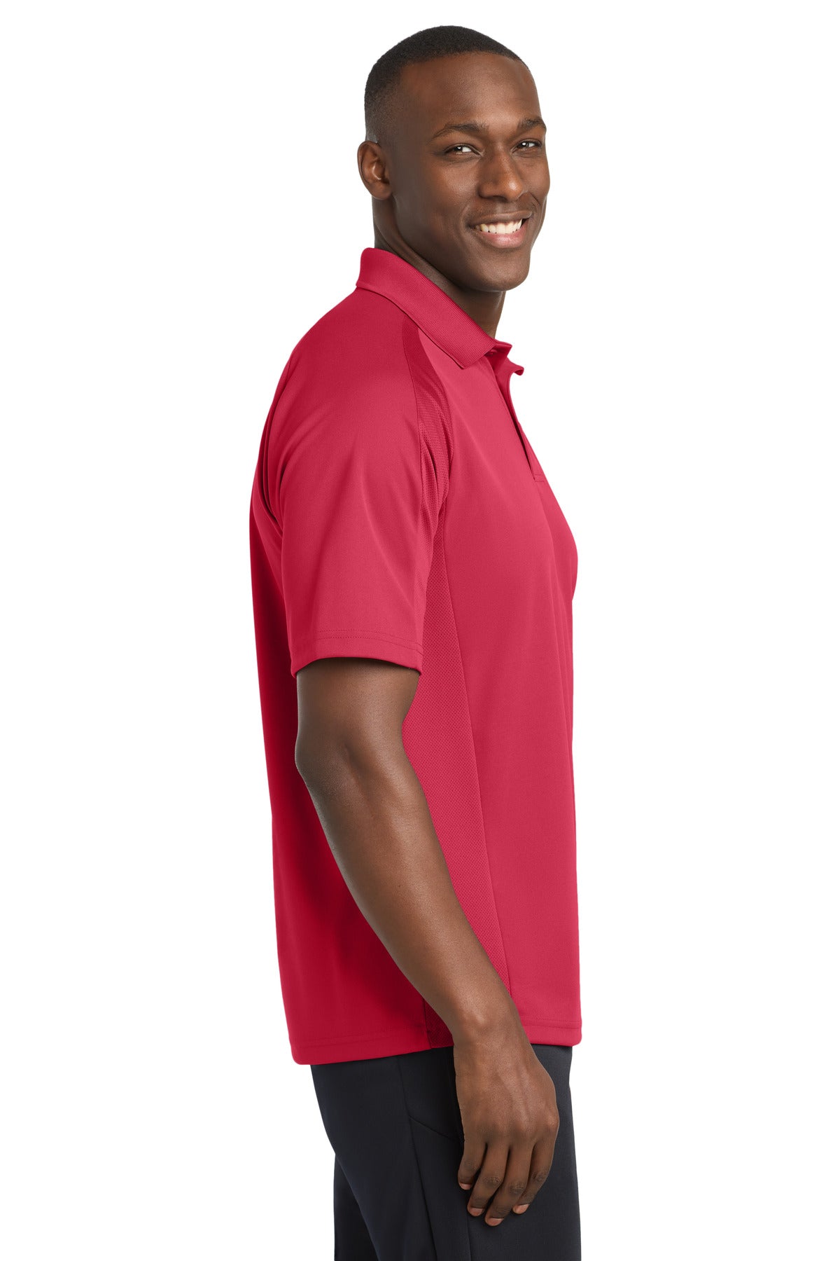 Sport-Tek Dri-Mesh Pro Polo. T474 - Engine Red - side