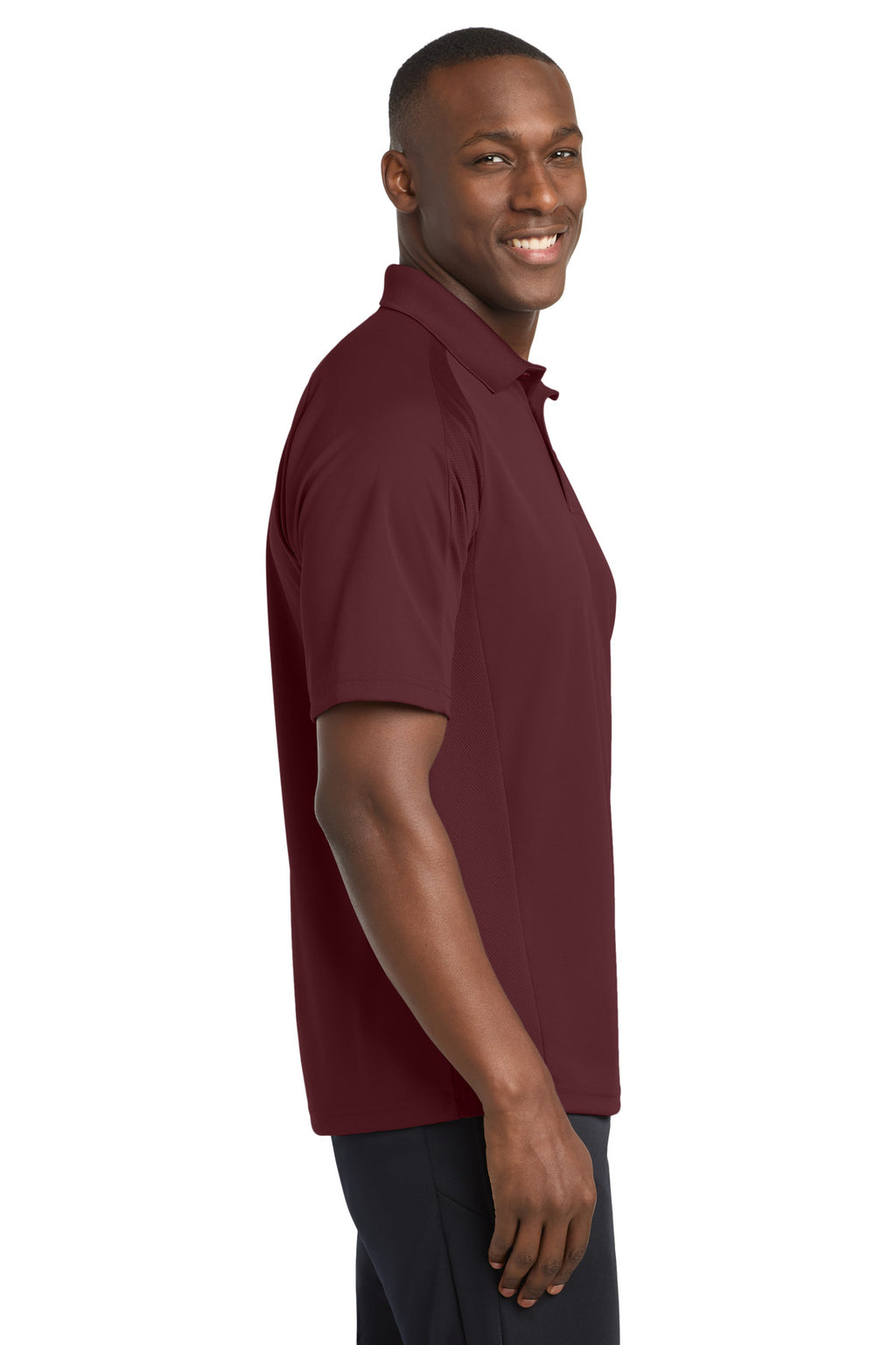 Sport-Tek Dri-Mesh Pro Polo. T474 - Maroon - side