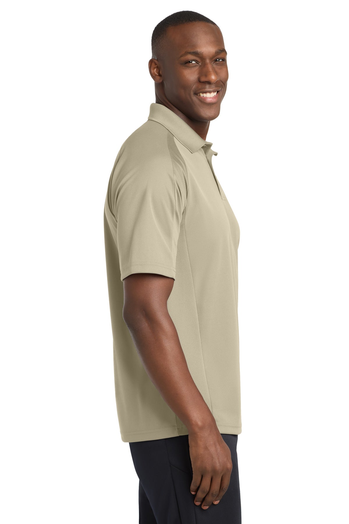 Sport-Tek Dri-Mesh Pro Polo. T474 - Sandstone - side