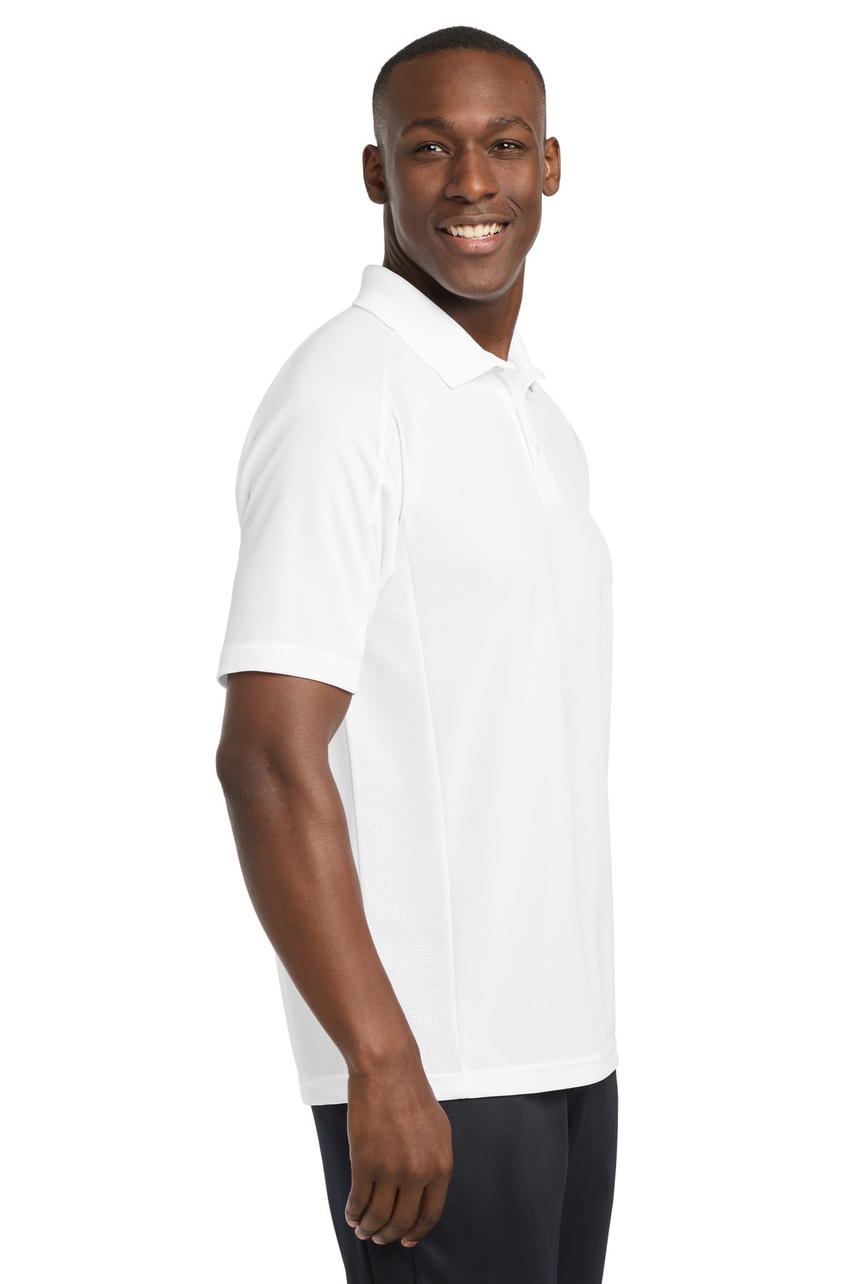 Sport-Tek Dri-Mesh Pro Polo. T474 - White - side