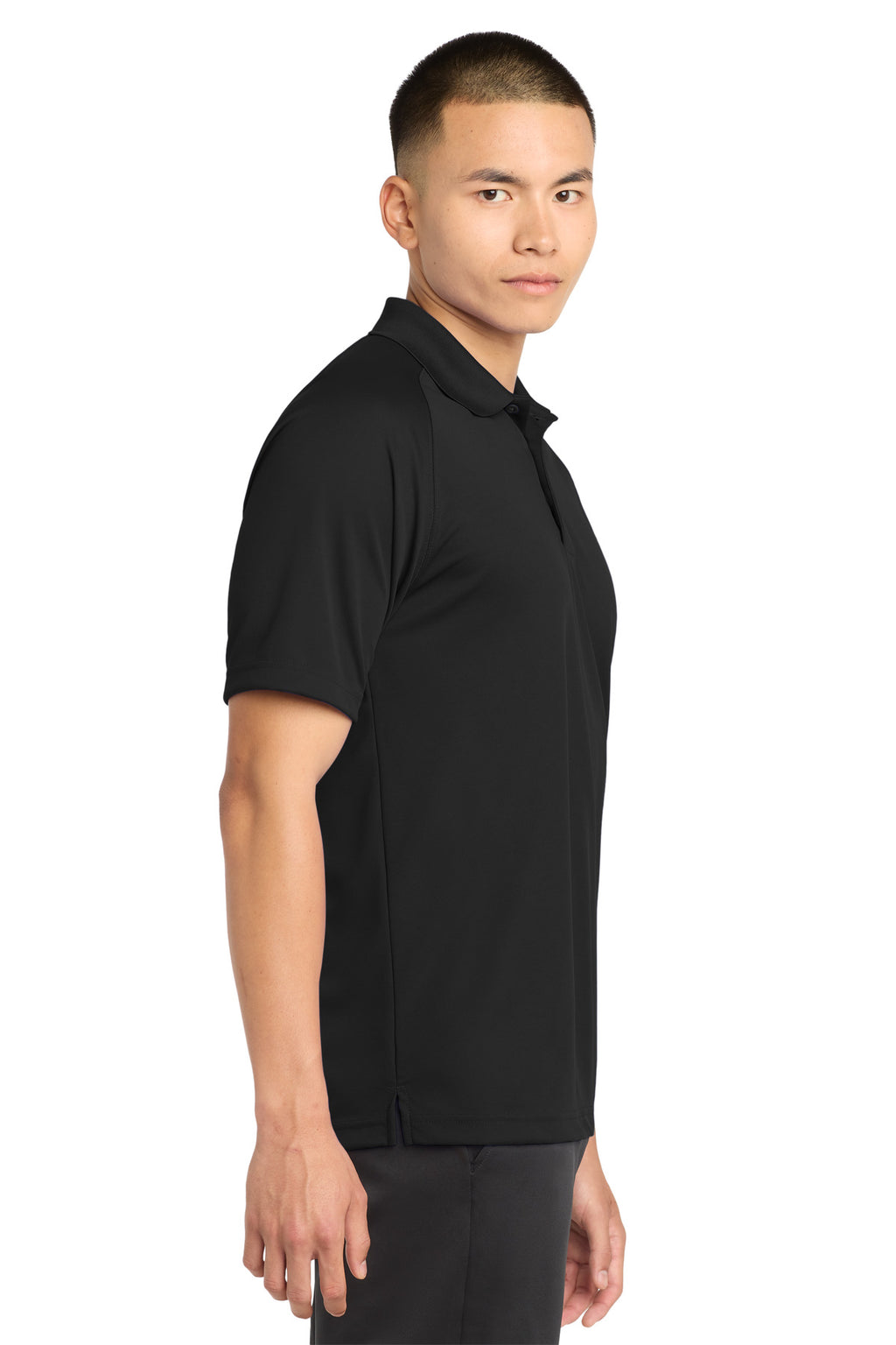 Sport-Tek Dry Zone Raglan Polo. T475 - Black - side