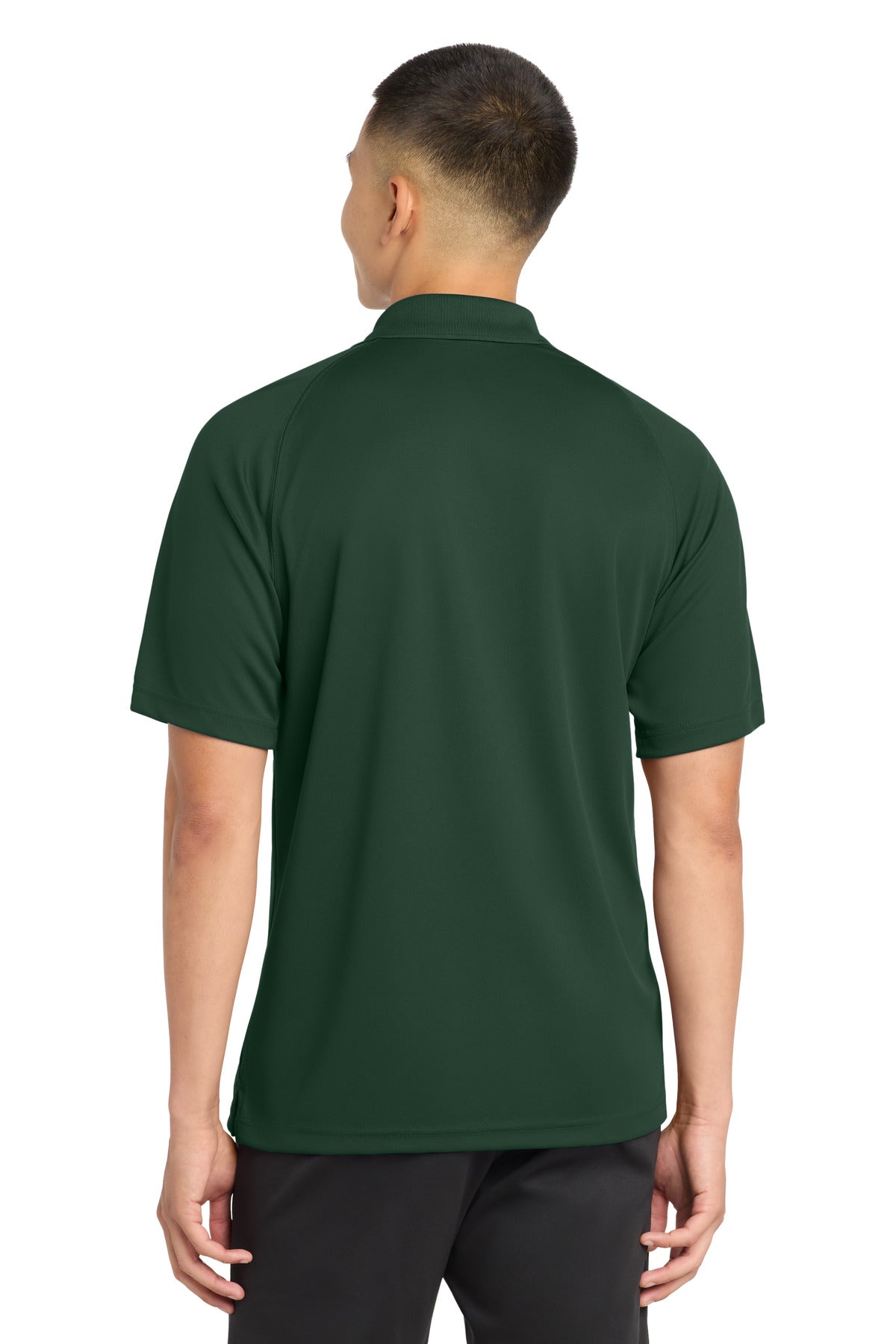 Sport-Tek Dry Zone Raglan Polo. T475 - Forest Green - back
