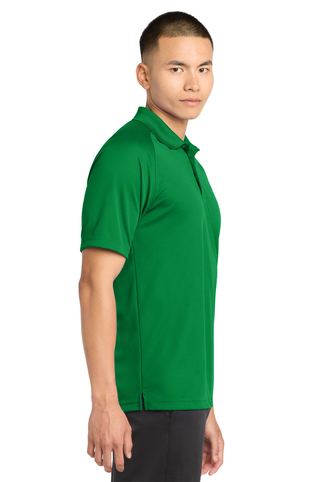 Sport-Tek Dry Zone Raglan Polo. T475 - Kelly Green - side