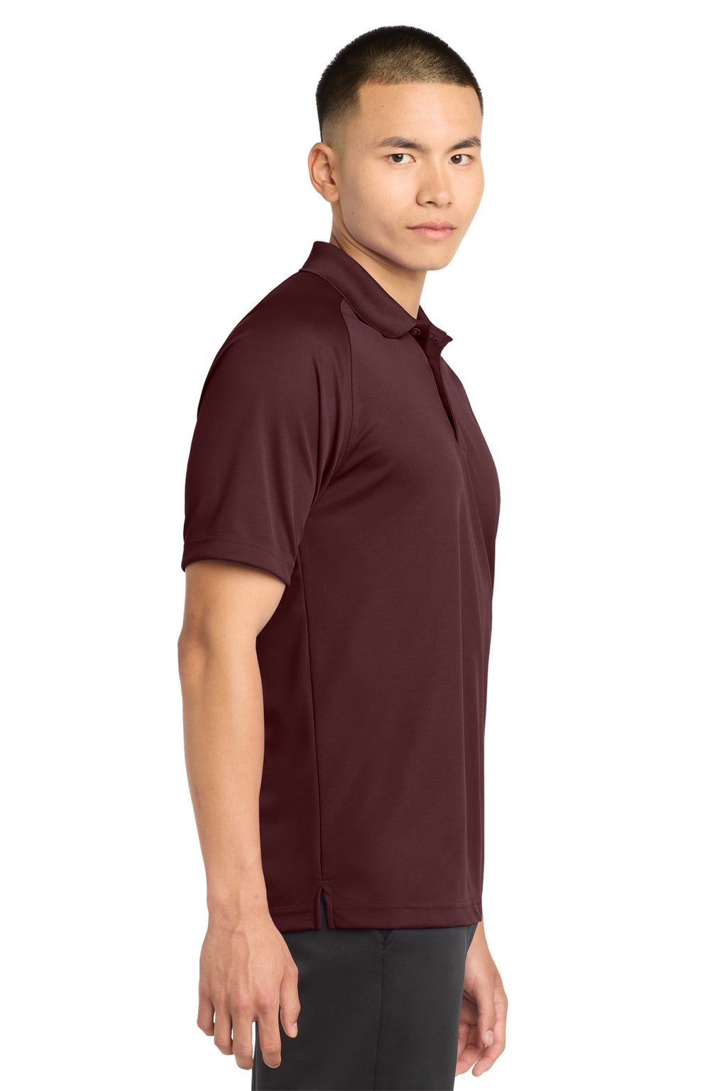 Sport-Tek Dry Zone Raglan Polo. T475 - Maroon - side
