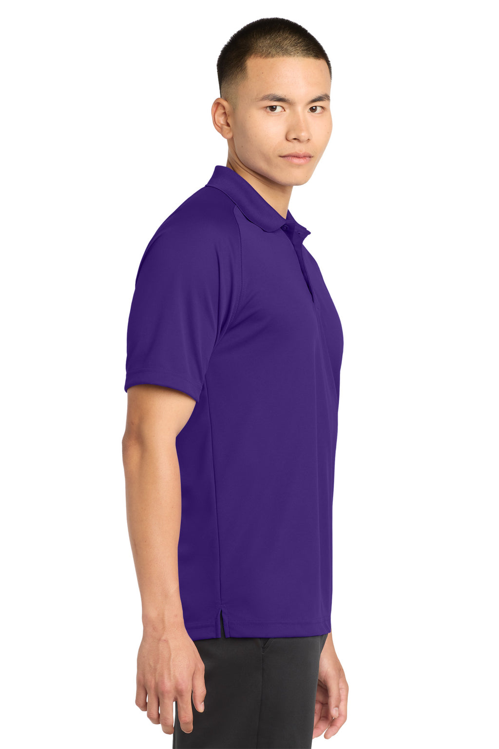 Sport-Tek Dry Zone Raglan Polo. T475 - Purple - side