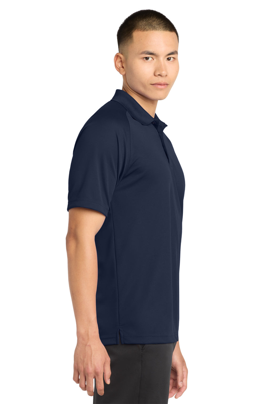 Sport-Tek Dry Zone Raglan Polo. T475 - True Navy - side