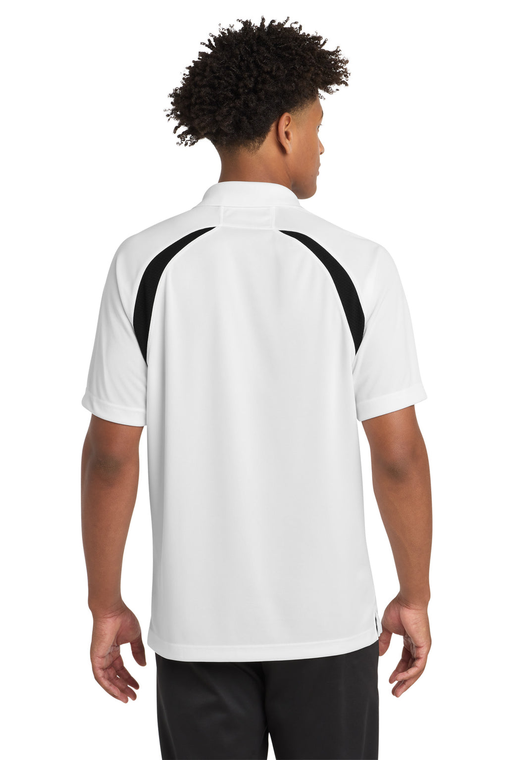 Sport-Tek Dry Zone Colorblock Raglan Polo. T476 - White/ Black - back