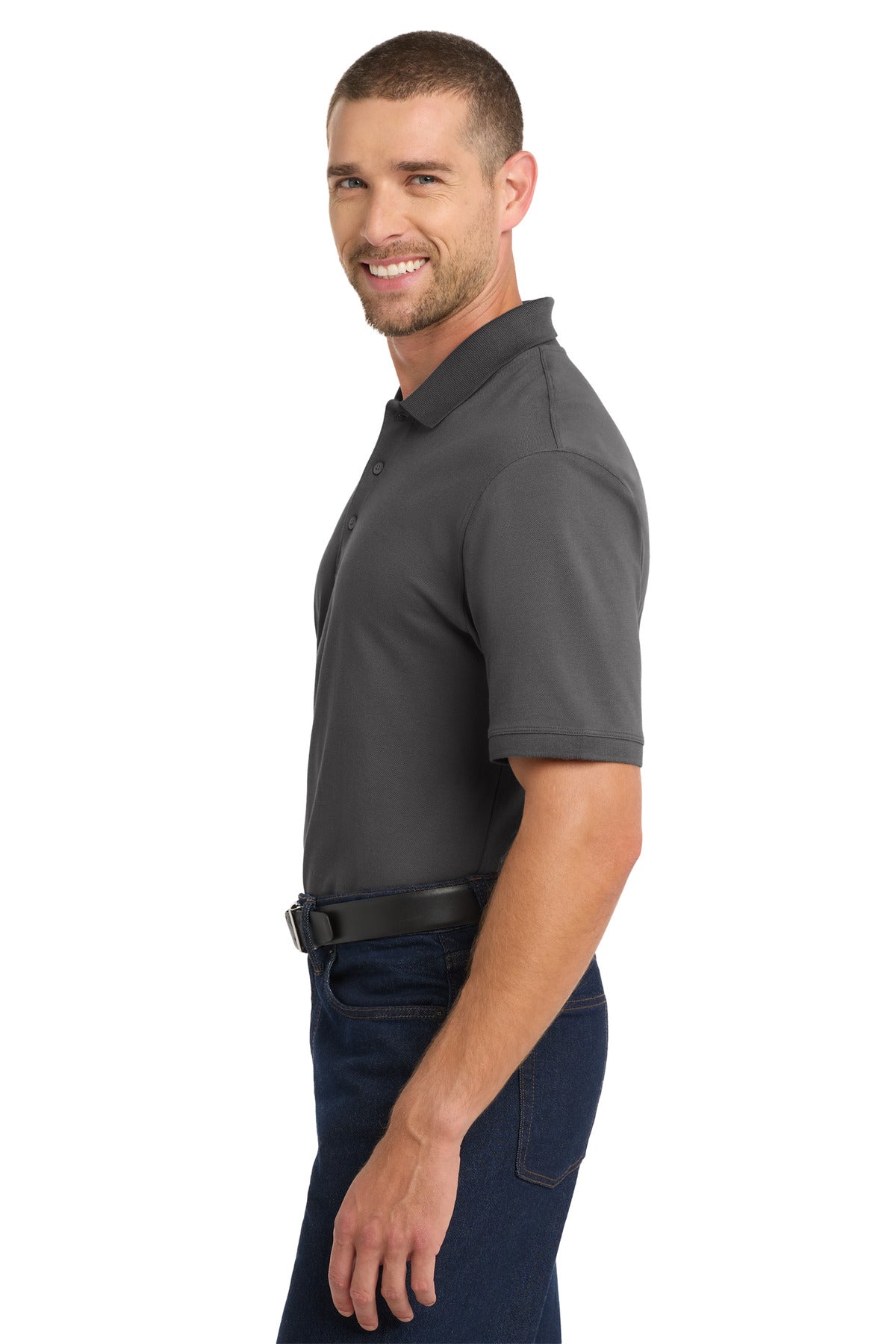 Port Authority Tall EZCotton Polo TK8000 - Sterling Grey - side