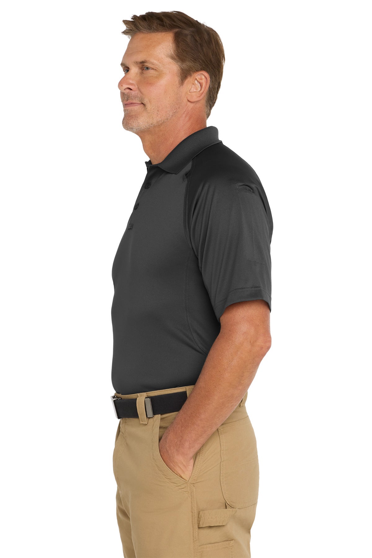 CornerStone Tall Select Snag-Proof Tactical Polo. TLCS410 - Charcoal - side