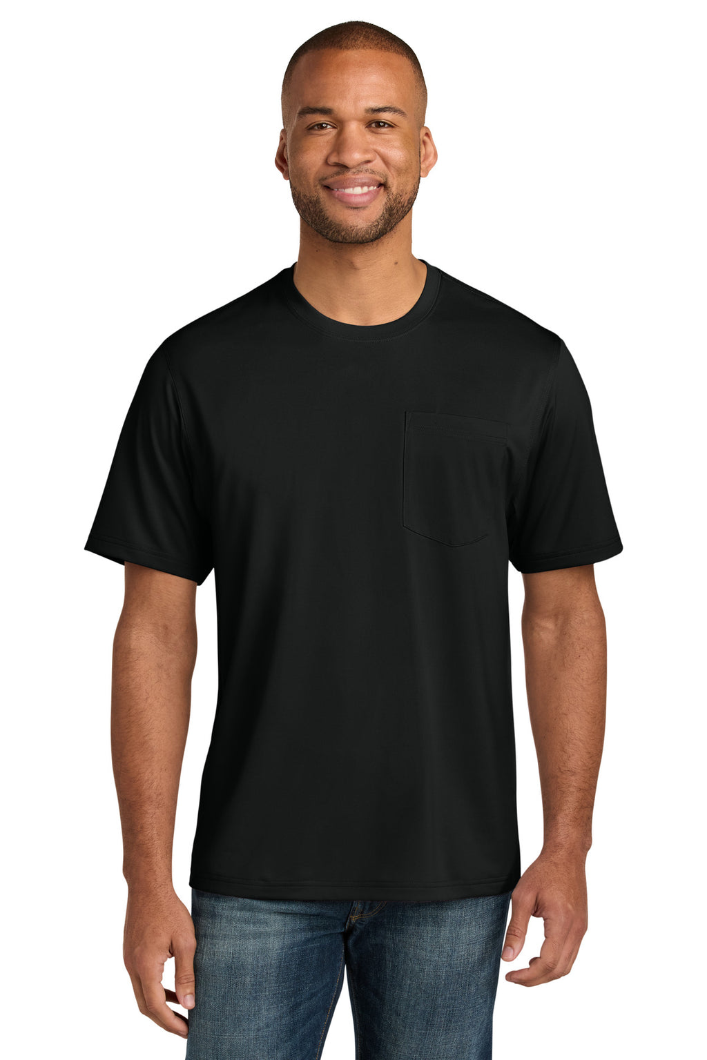 CornerStone Tall Workwear Pro Short Sleeve Pocket Tee TLCS440P - Black - front