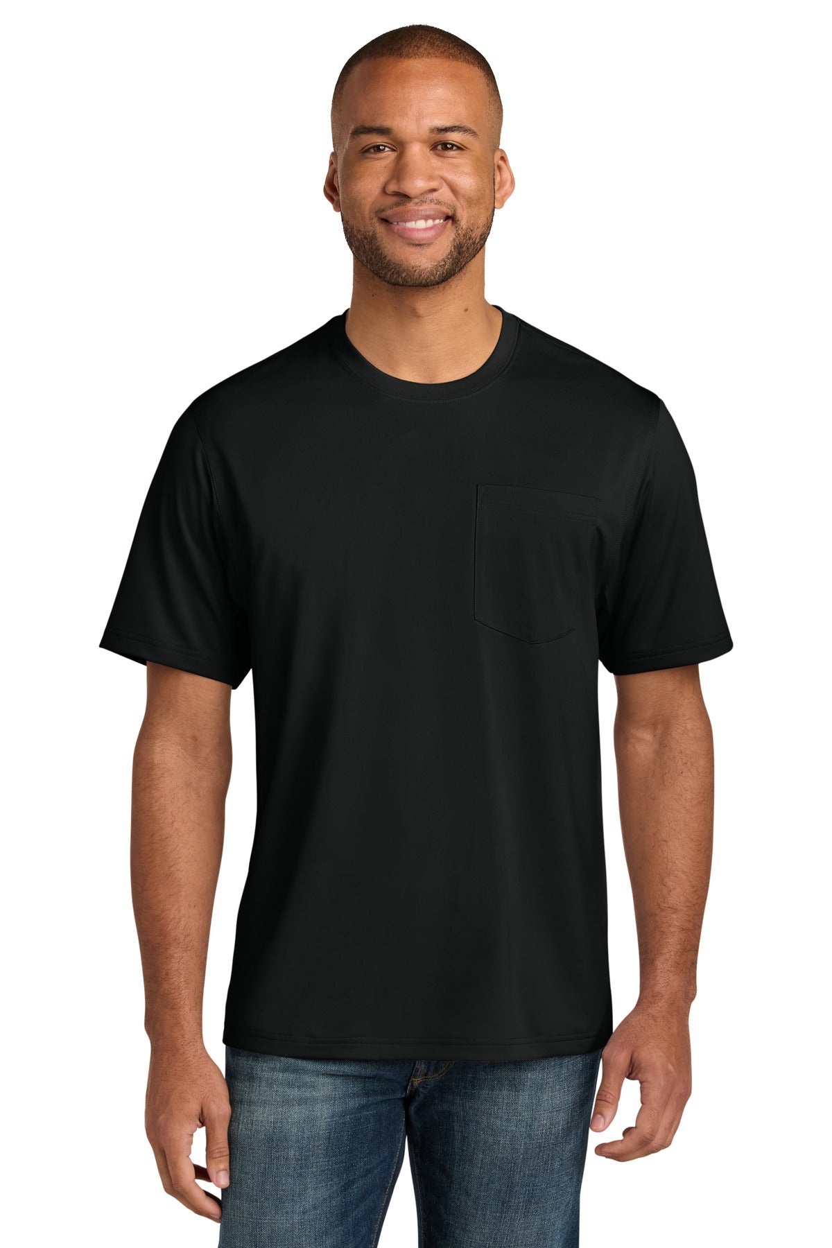 CornerStone Tall Workwear Pro Short Sleeve Pocket Tee TLCS440P - Black - front