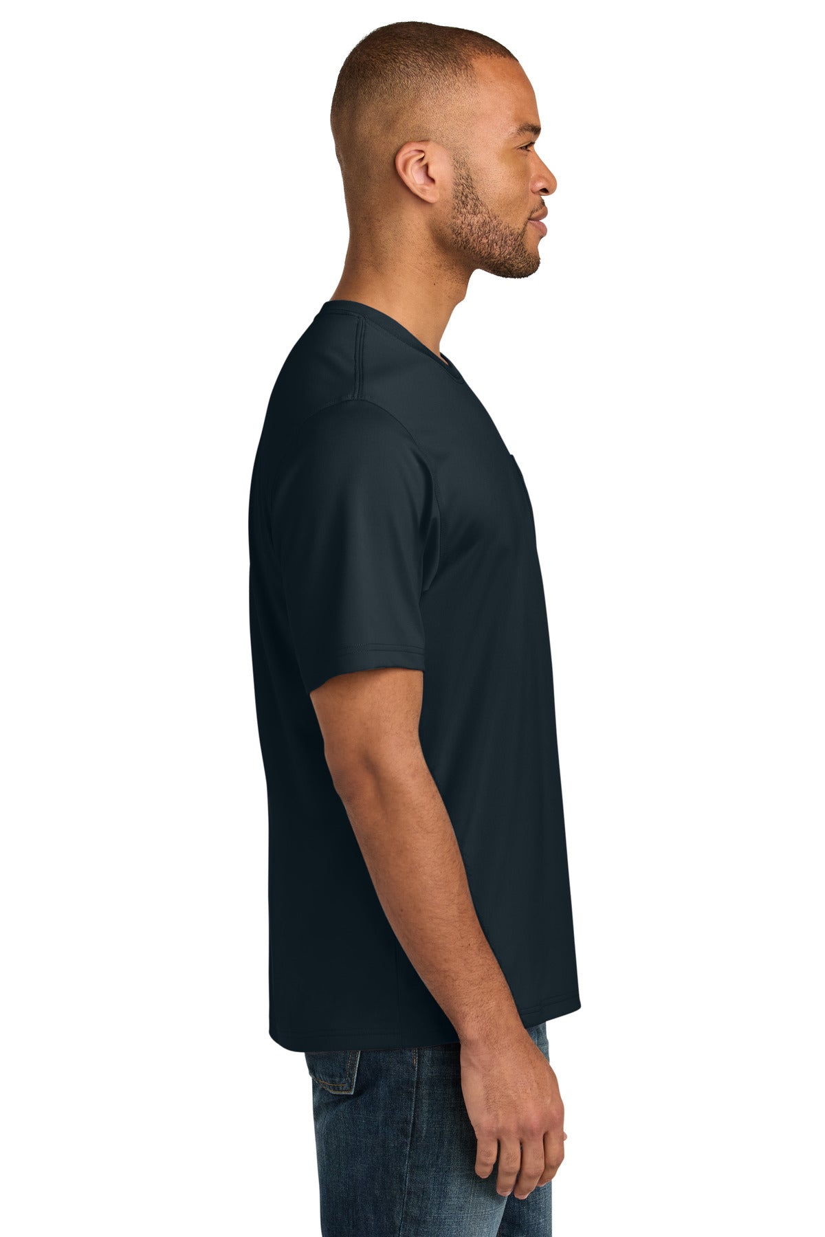 CornerStone Tall Workwear Pro Short Sleeve Pocket Tee TLCS440P - Navy - side