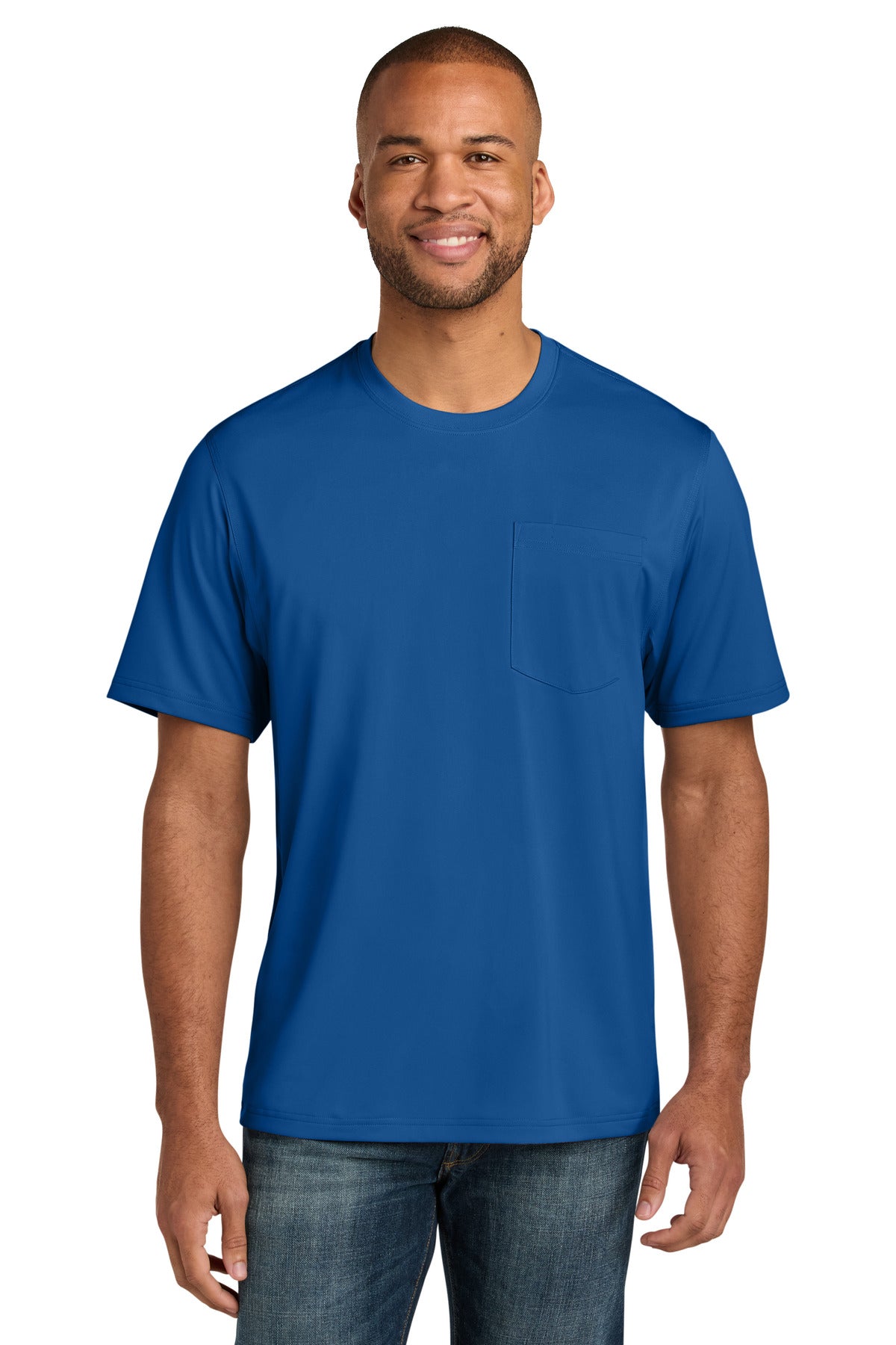 CornerStone Tall Workwear Pro Short Sleeve Pocket Tee TLCS440P - Royal - front