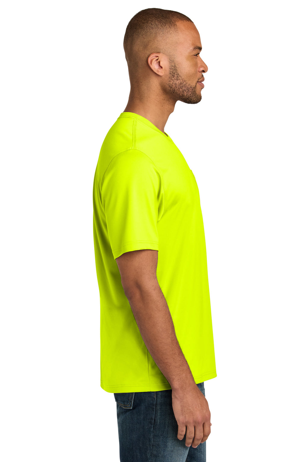 CornerStone Tall Workwear Pro Short Sleeve Pocket Tee TLCS440P - Safety Yellow - side