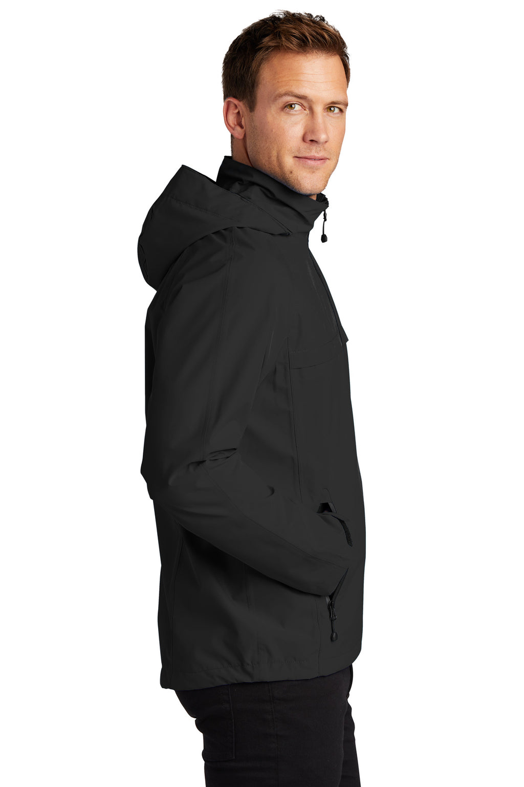 Port Authority Tall Torrent Waterproof Jacket TLJ333 - Black - side