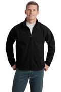 Port Authority Tall Textured Soft Shell Jacket. TLJ705 - Black - front