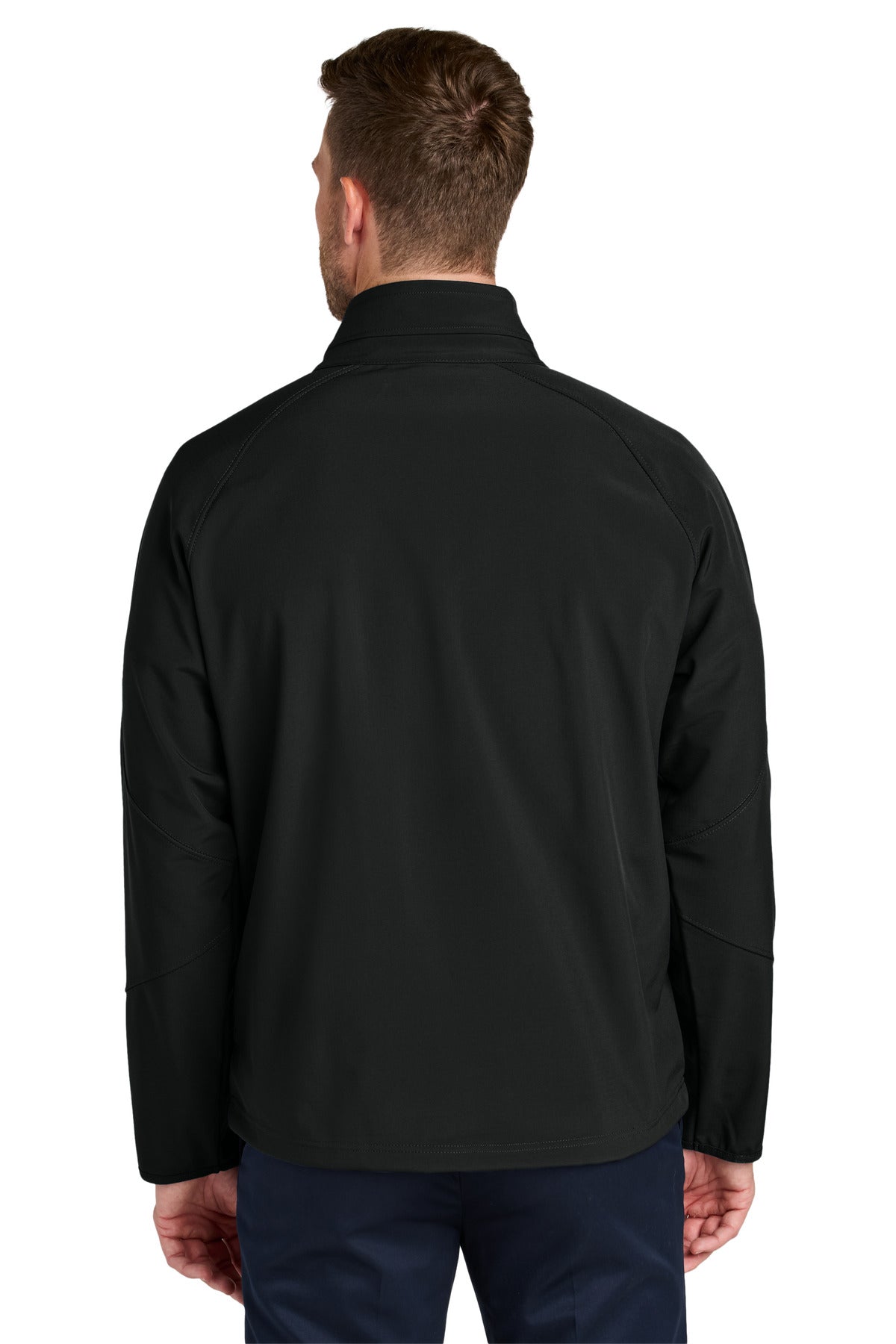 Port Authority Tall Textured Soft Shell Jacket. TLJ705 - Black - back