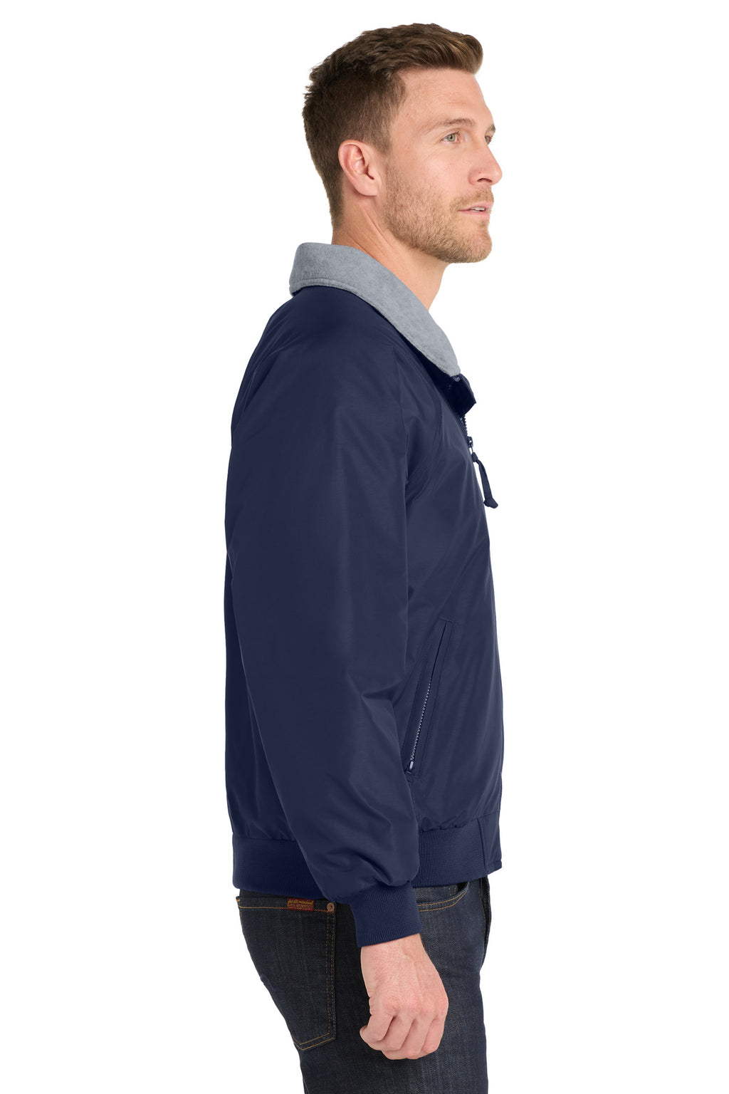 Port Authority Tall Challenger Jacket. TLJ754 - True Navy/ Grey Heather - side